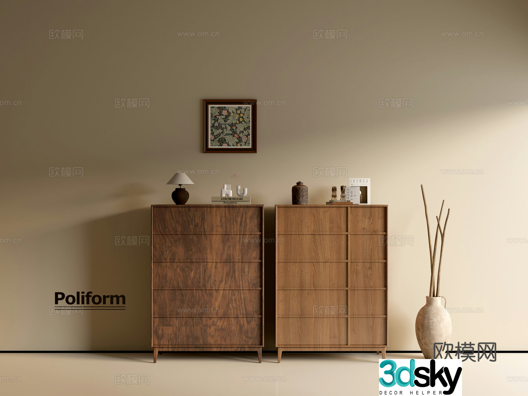 Modern wood grain cabinet ins wind minimalist wind cabinet whole cabinet sideboard balcony cabinet storage 3D model