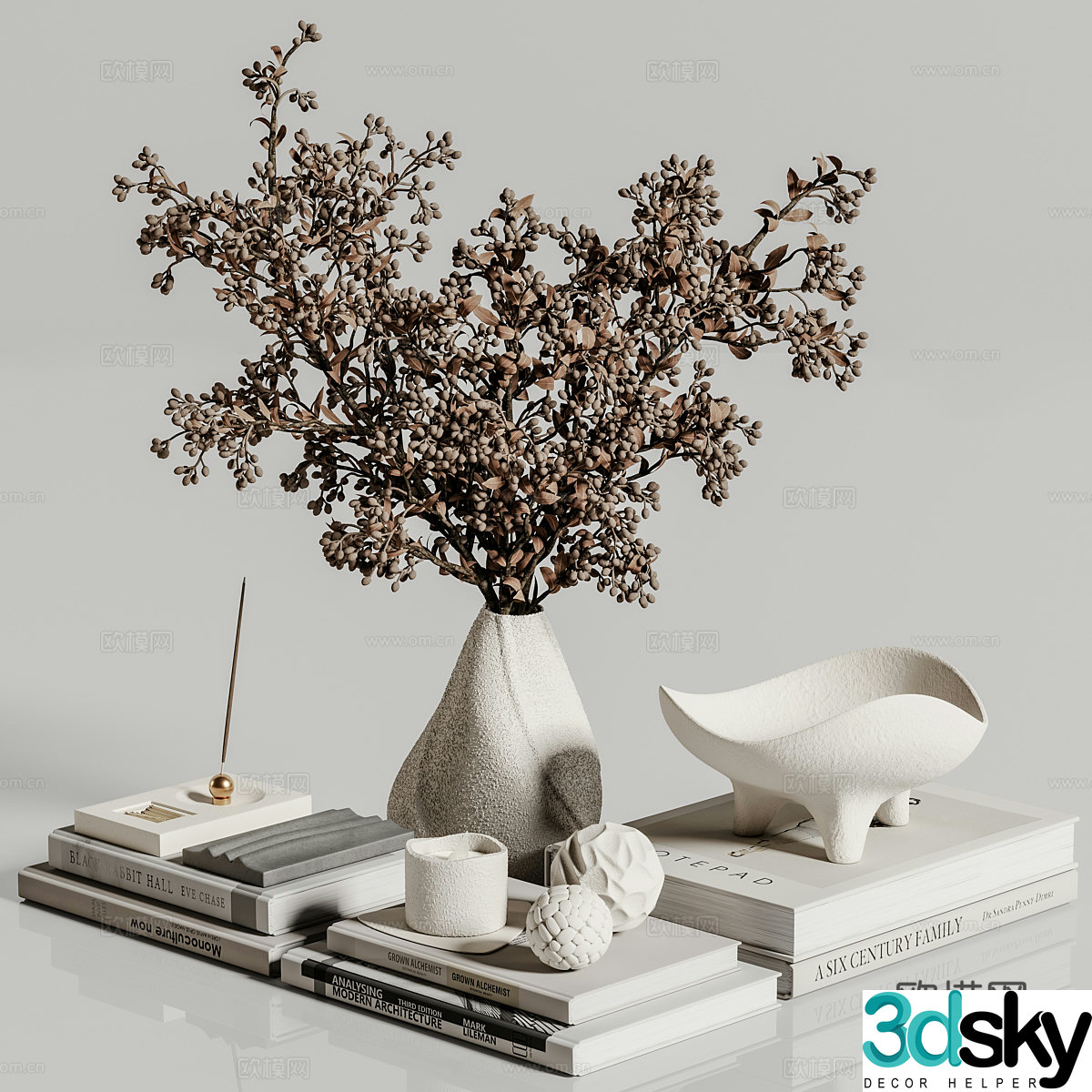 New Chinese style Wasabi ornament combination 3D model
