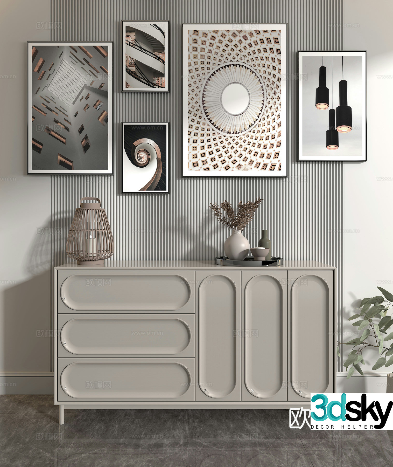 Modern photo wall 3d model