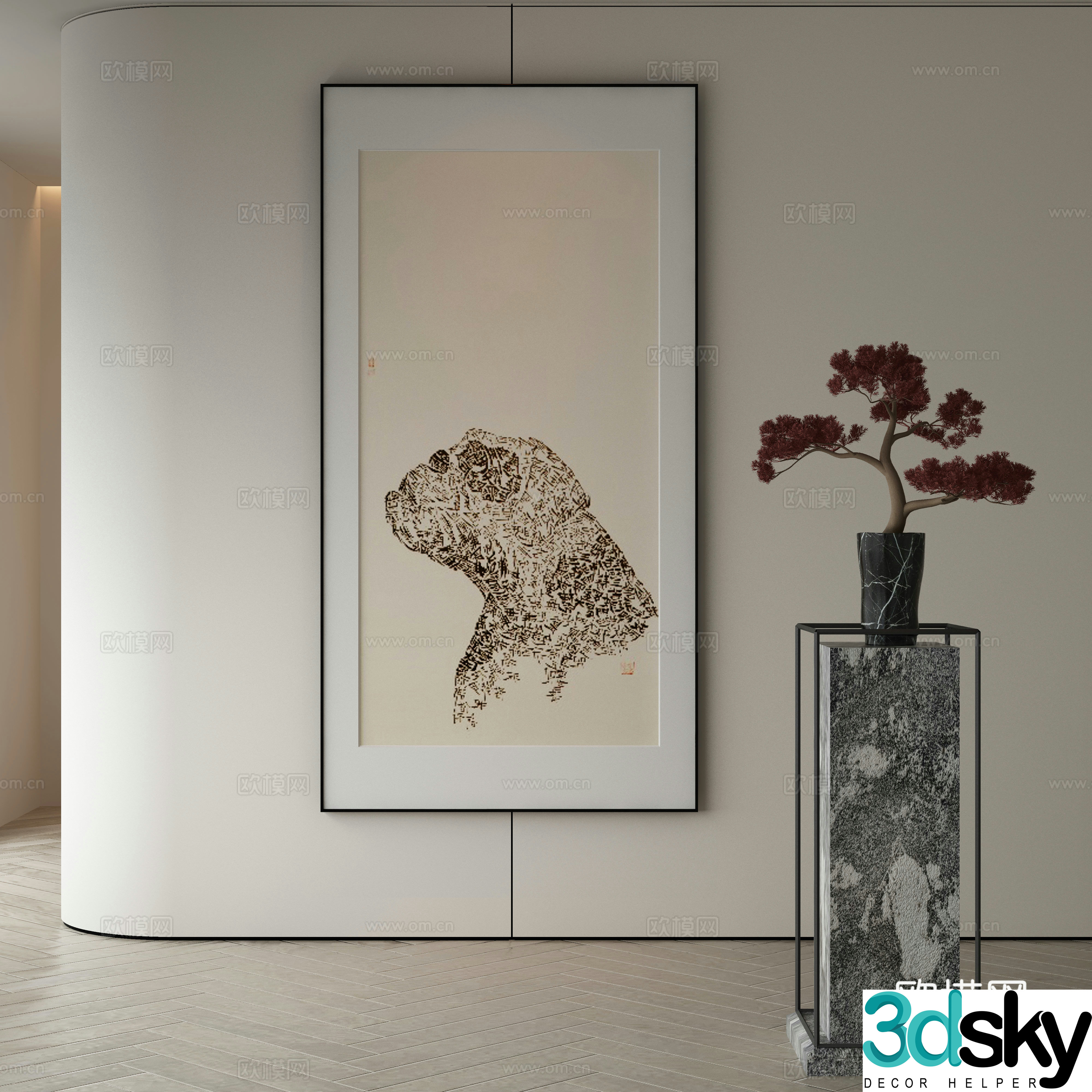 Modern Wasabi Hanging Painting Oil Painting 3D Model