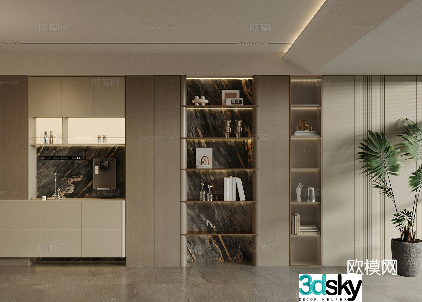 Modern light luxury wine cabinet Light luxury Italian wine cabinet Open wine cabinet Luminous wine cabinet Finished wine cabinet 3D model