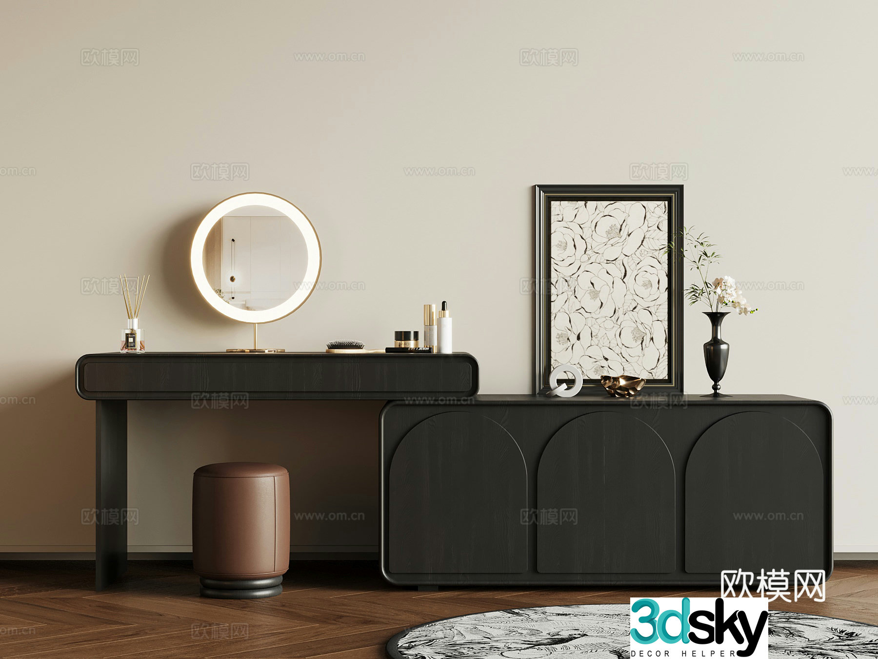 French dressing table 3d model