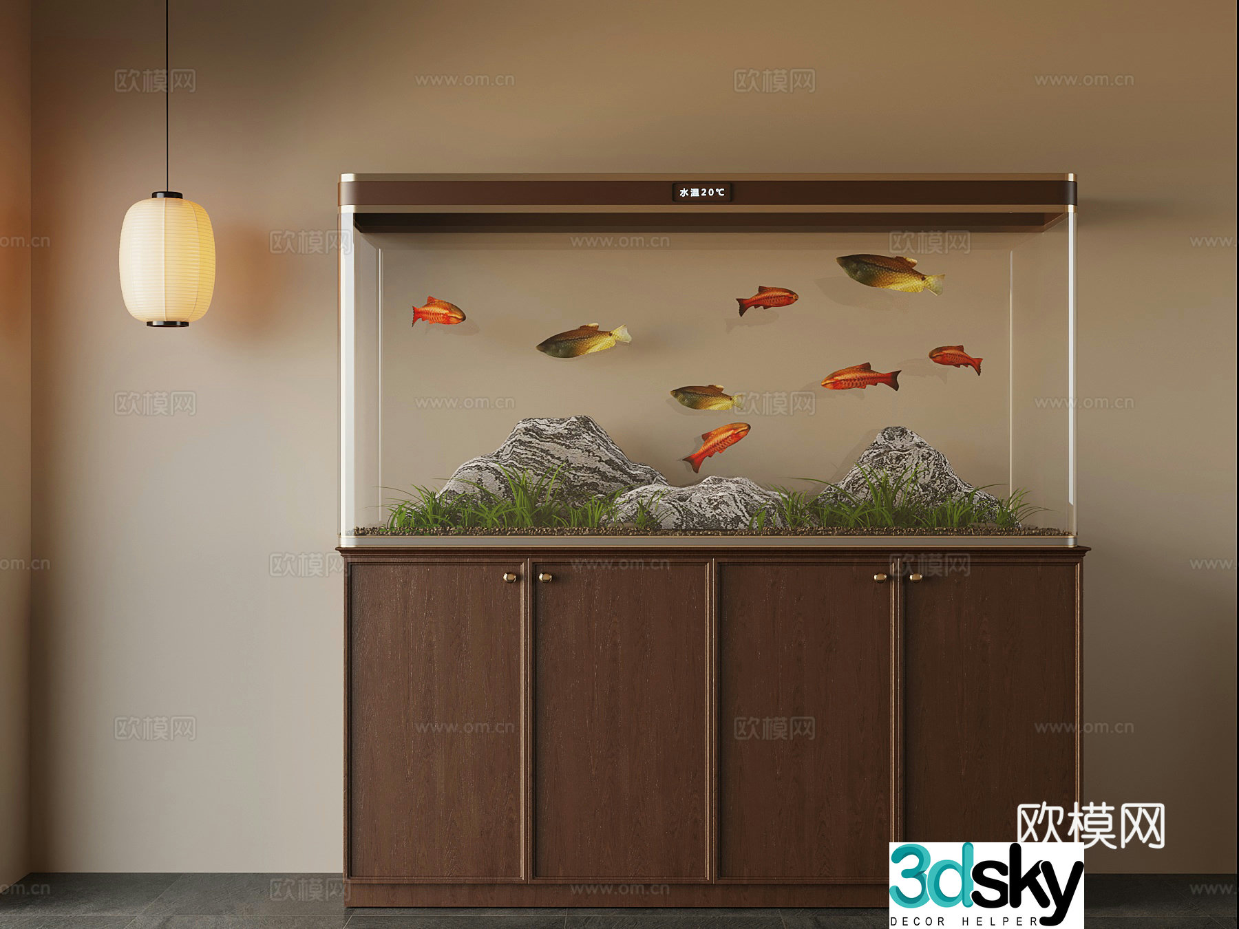 New Chinese fish tank 3D model