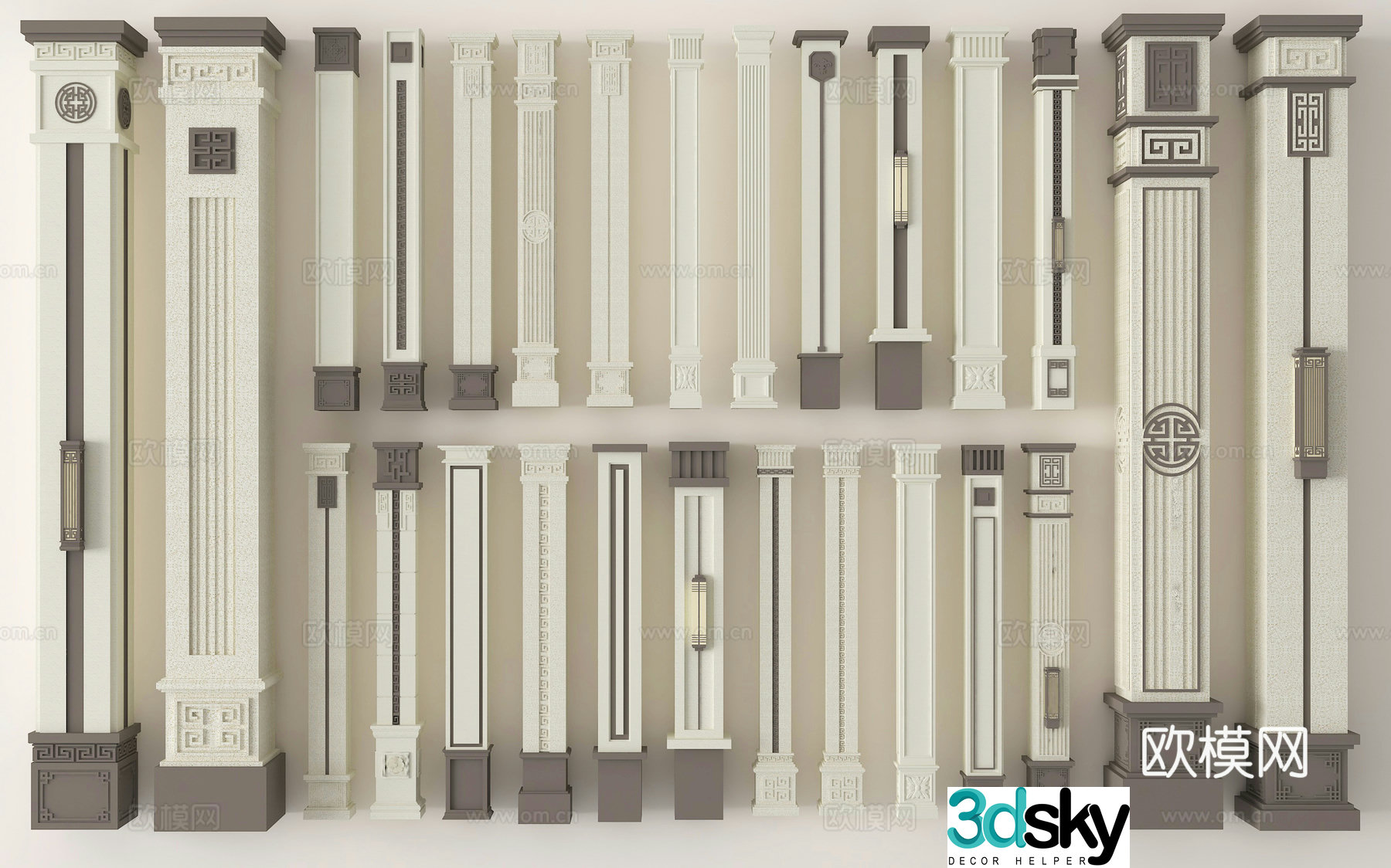Column Roman column Door column Decorative column Square column 3D model