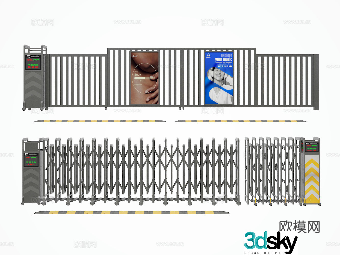 Telescopic door 3D model
