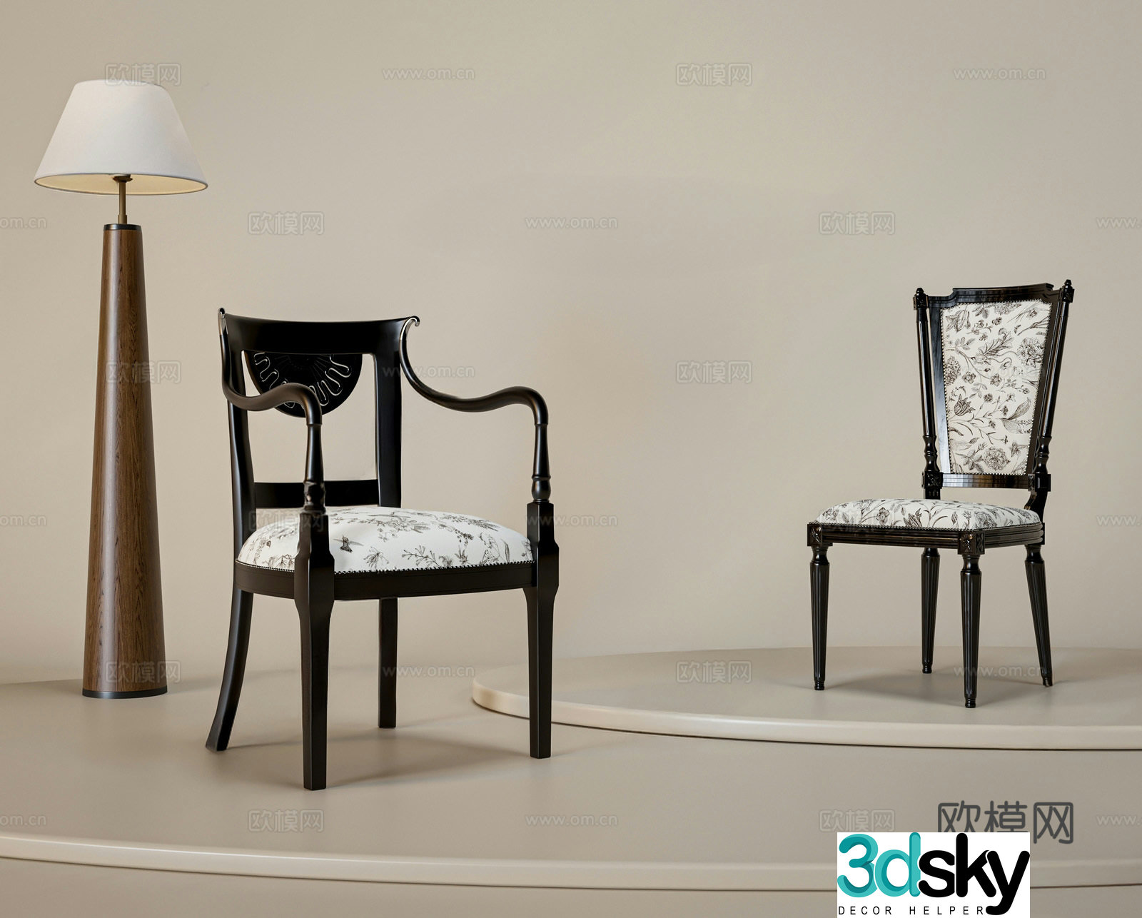 French classic leisure chair 3d model