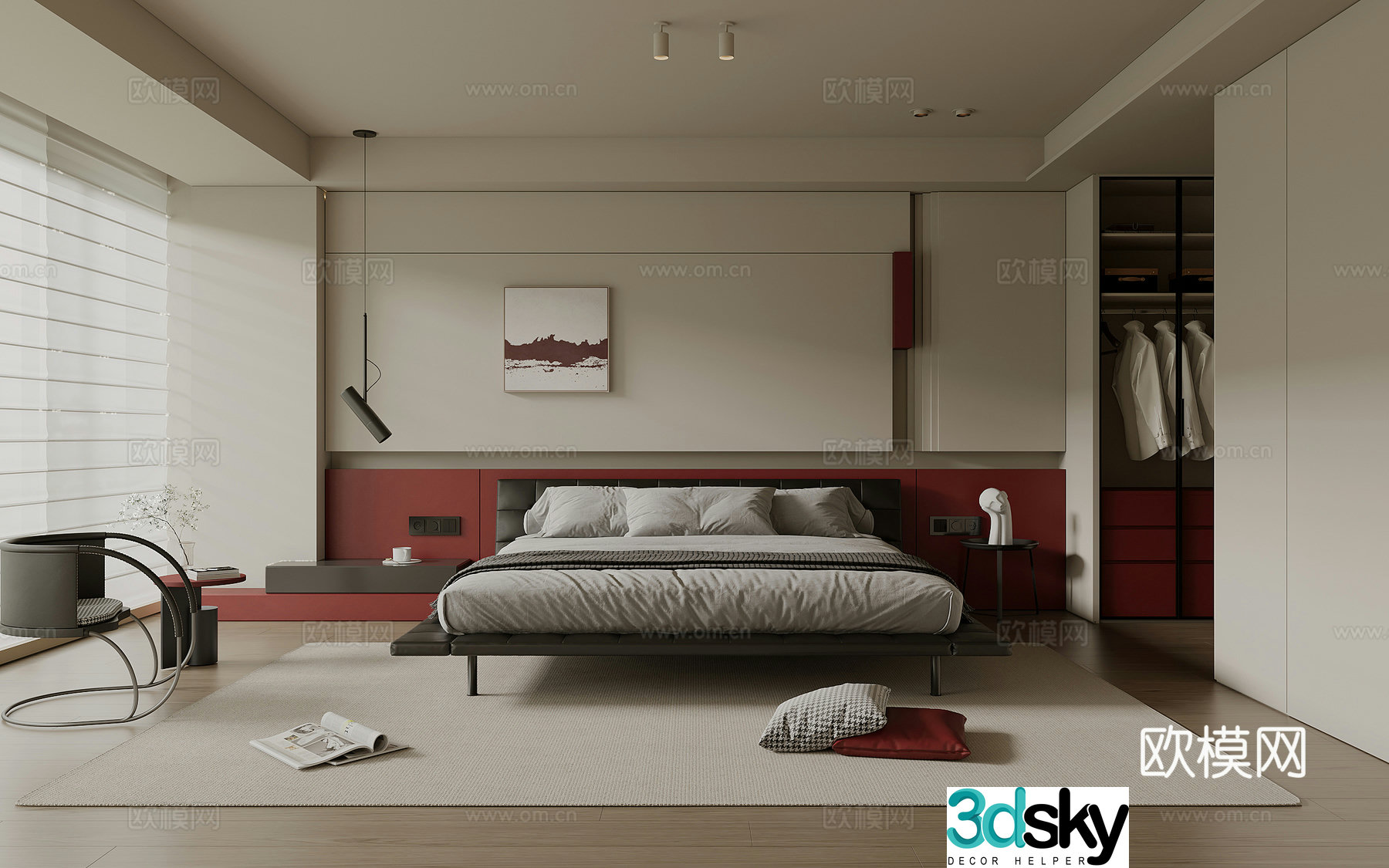Italian bedroom modern bedroom master bedroom bedroom 3d model