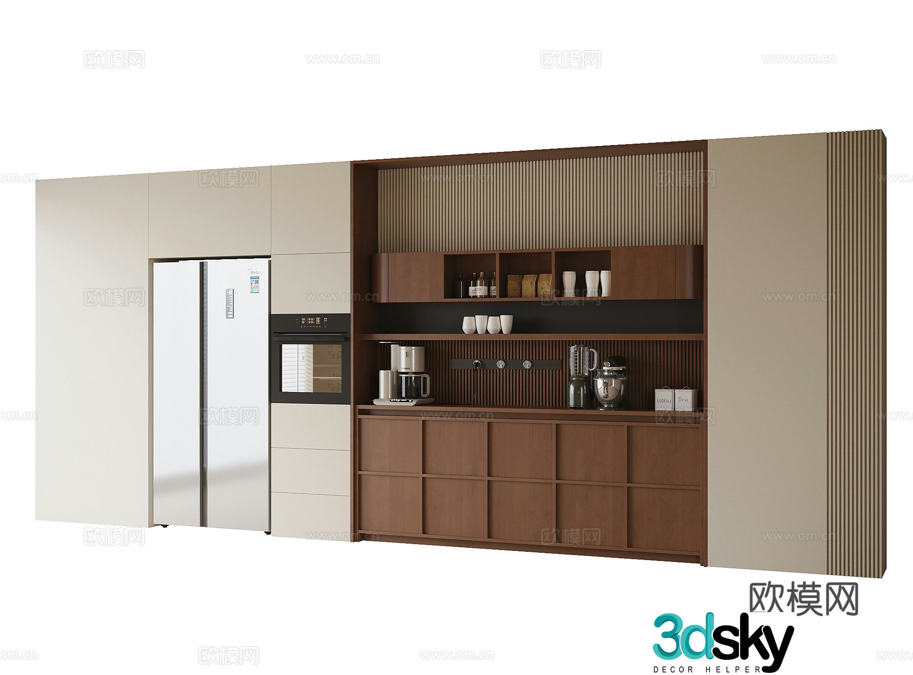 Modern sideboard wine cabinet refrigerator cabinet refrigerator 3d model