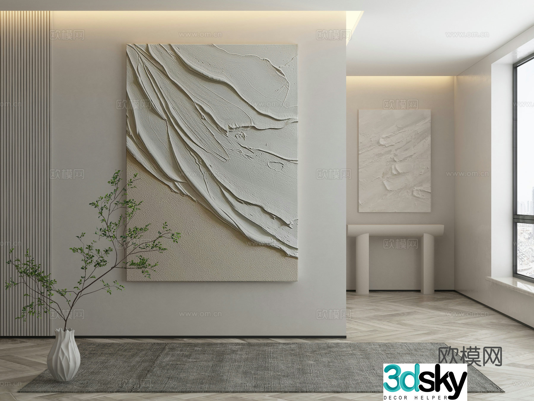 Modern Wasabi Hanging Painting Oil Painting 3D Model