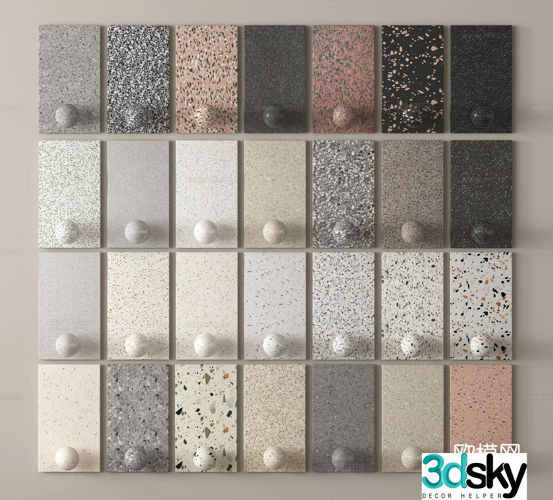 Stone Stone Wallpaper Background Wall Stone Board 3D Model
