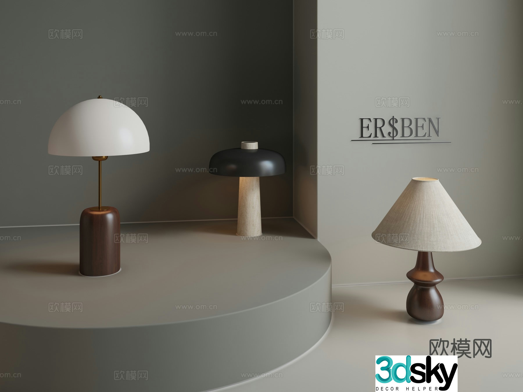 Middle-aged solid wood desk lamp new Chinese style Zen atmosphere lamp retro bedroom eye protection bedside lamp 3D model