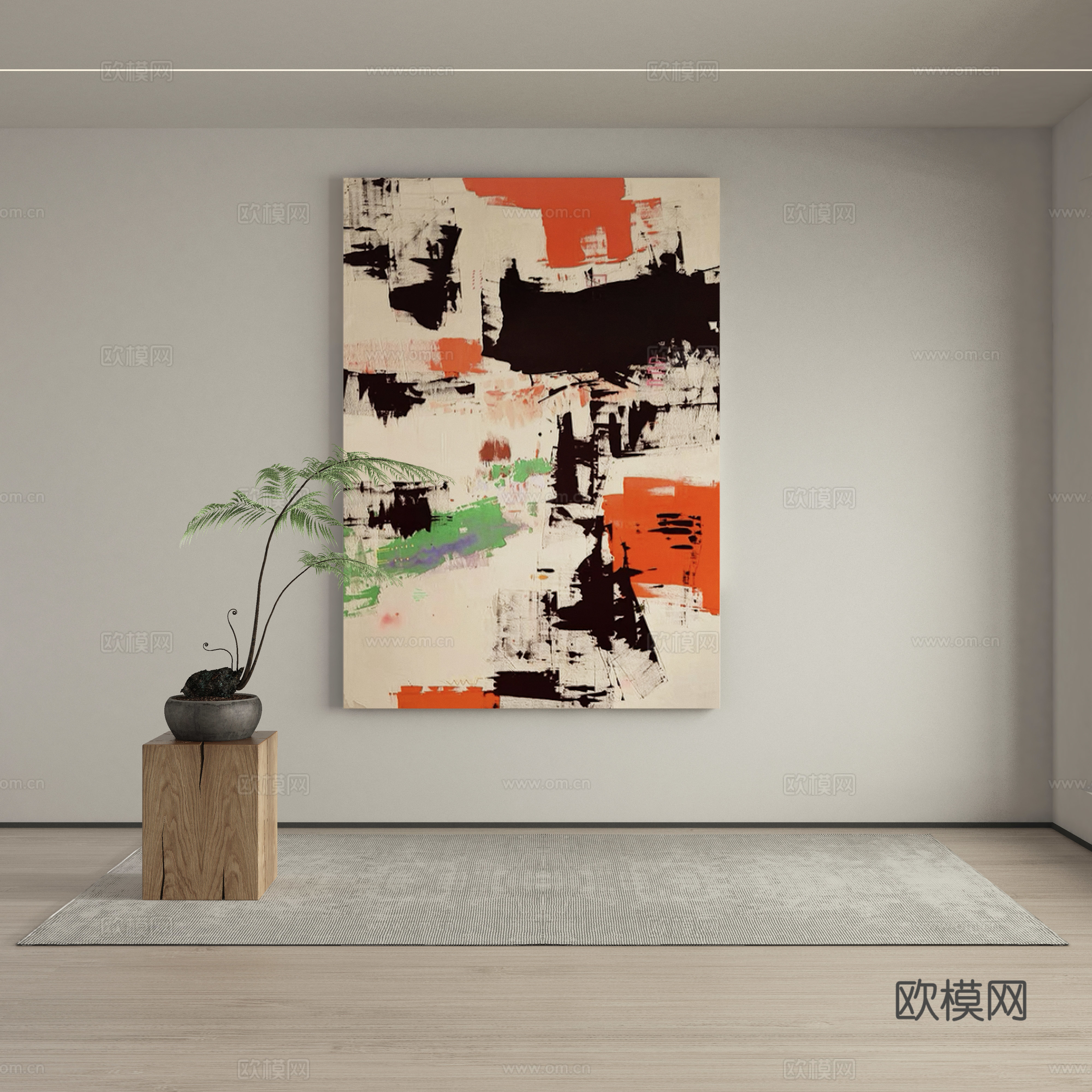 Modern Wasabi Hanging Painting Oil Painting 3D Model