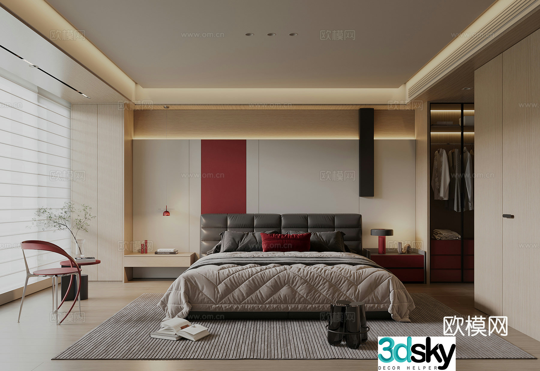 Italian bedroom modern bedroom master bedroom bedroom 3d model