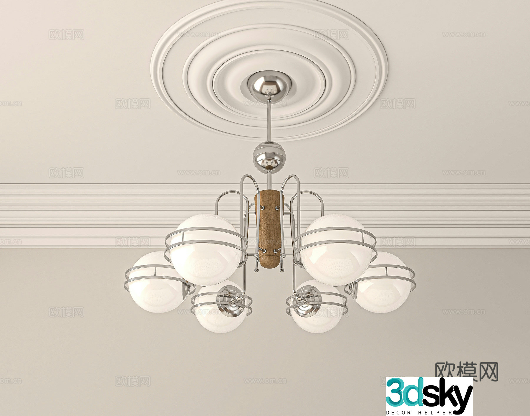 3D model of medieval style living room chandeliers