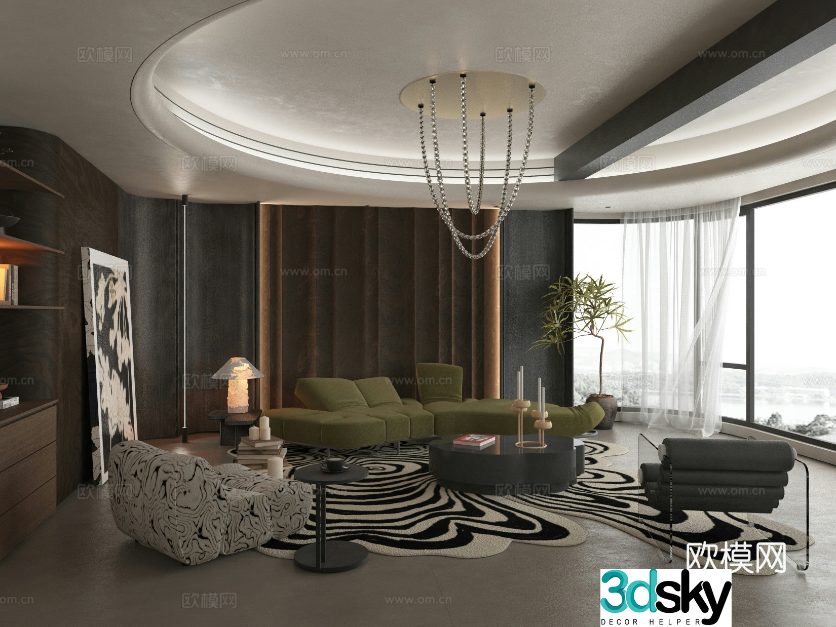 Italian style living room 3d model