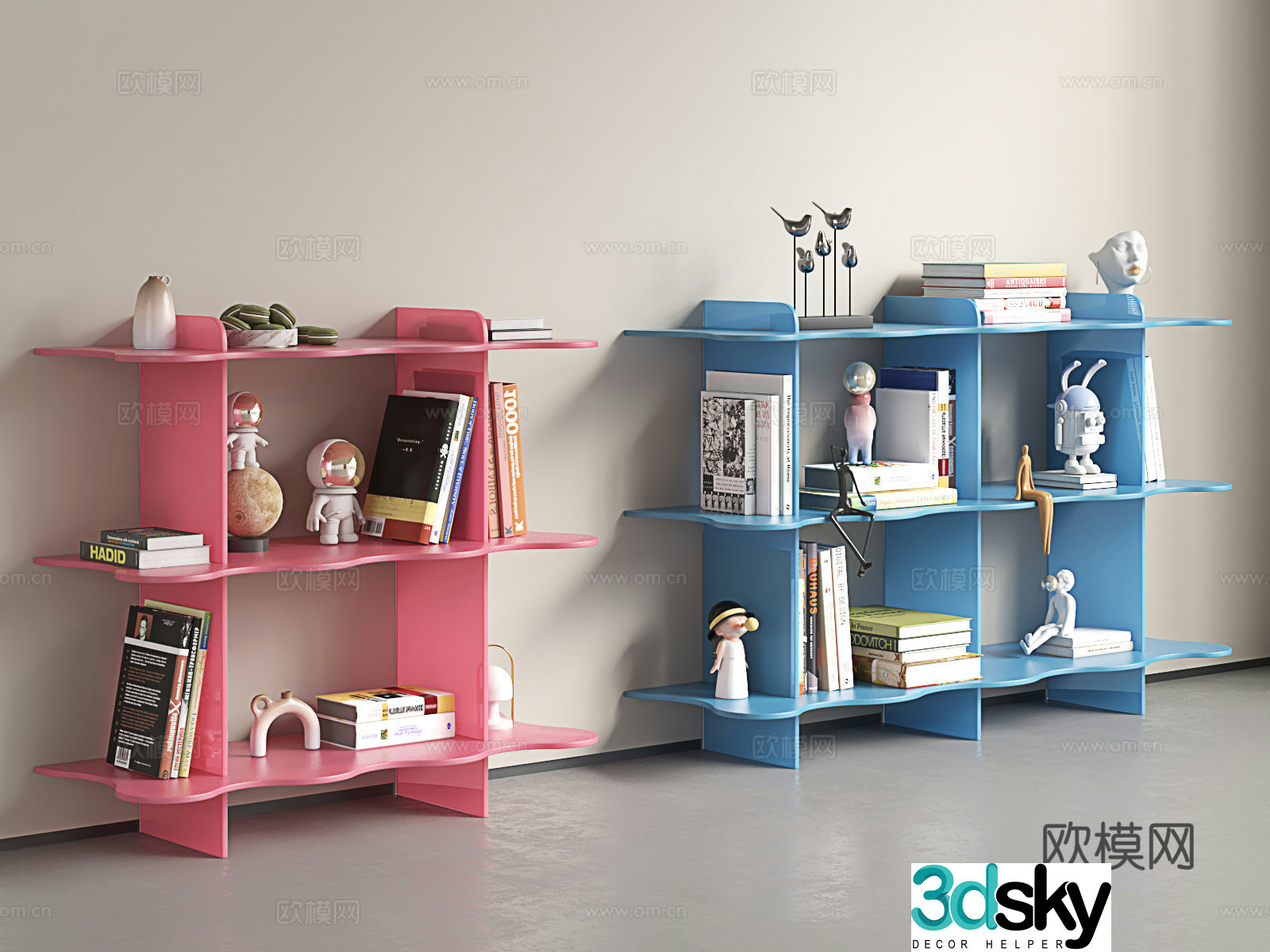 Modern acrylic storage rack Simple magazine storage rack Light luxury bookshelf Storage rack Children’s bookshelf 3D model