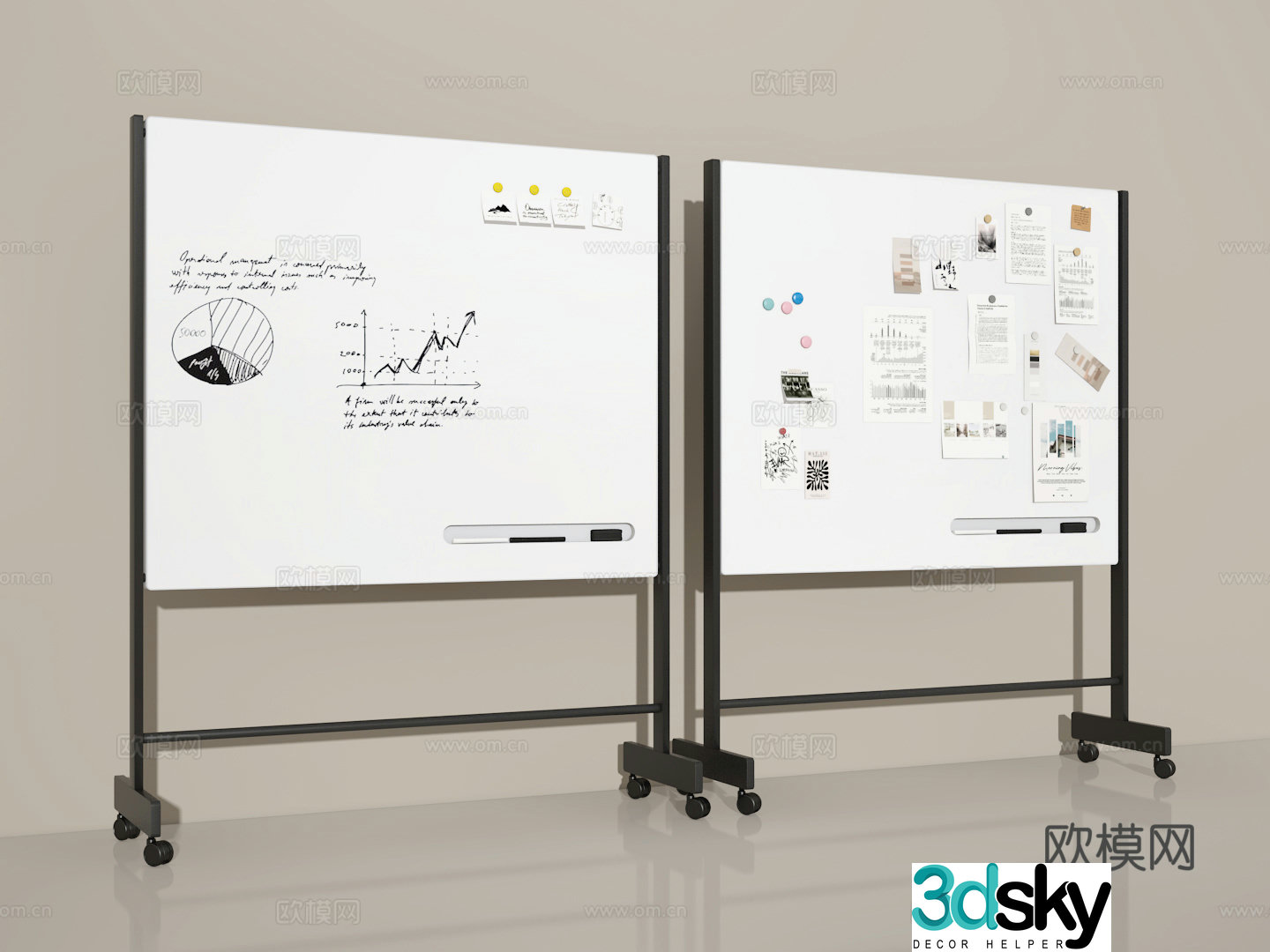 whiteboard 3d model
