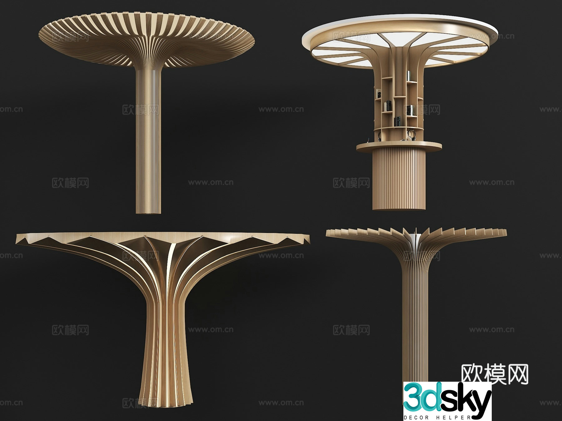 Interior Decoration Column Creative Column Grille Column Wooden Column Indoor Column Creative Package 3D Model