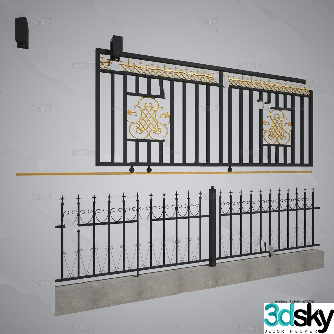 Stair railing model 3d model