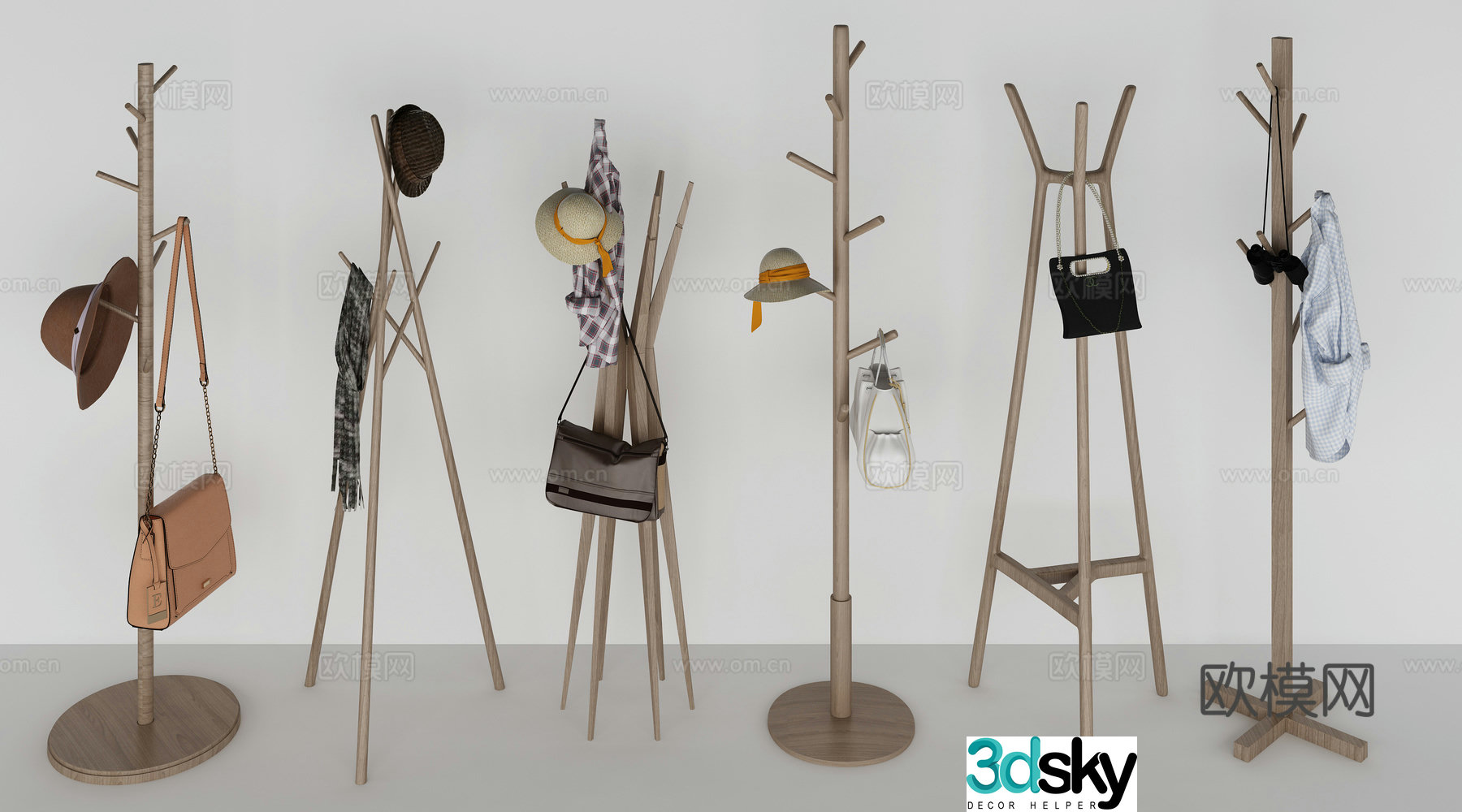 Nordic clothes hanger combination 3D model