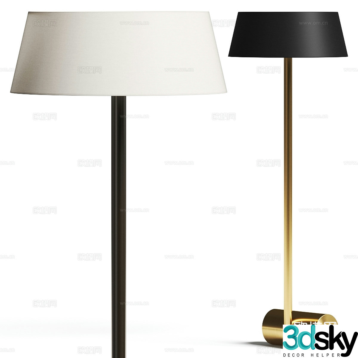 Modern Italian light luxury floor lamp 3D model
