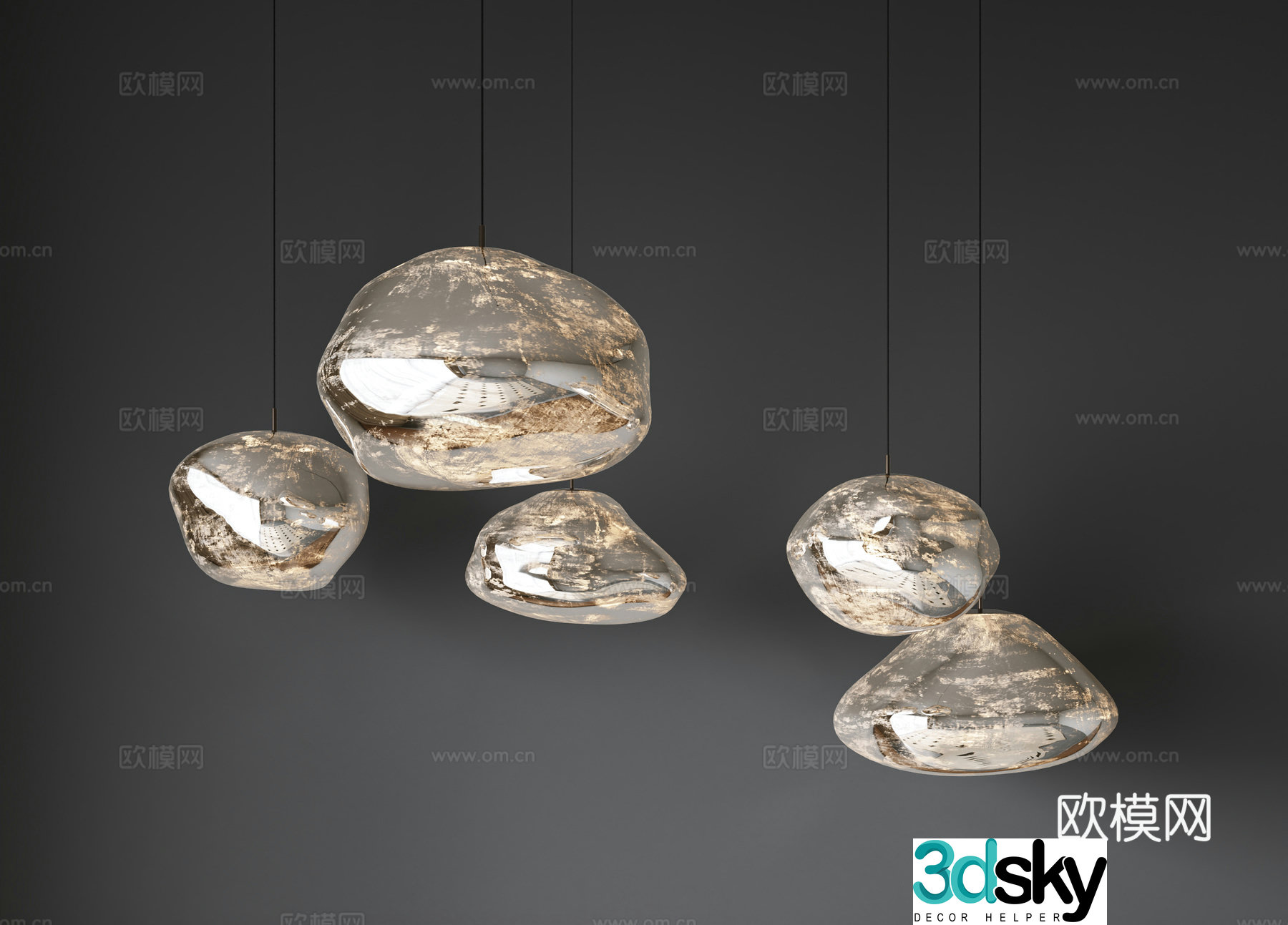 Modern Italian glass chandelier Light luxury chandelier Round chandelier Multi-head chandelier Modern chandelier 3d model