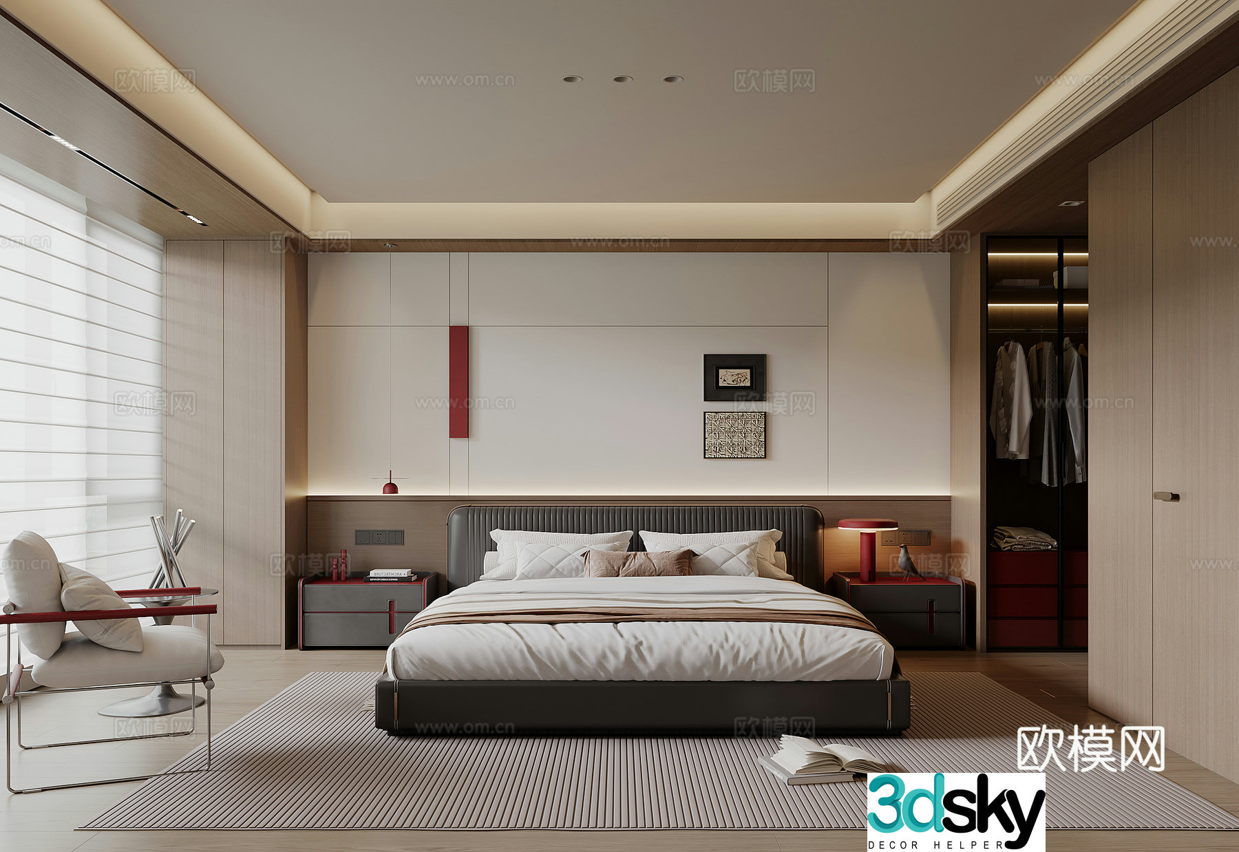 Italian bedroom modern bedroom master bedroom bedroom 3d model