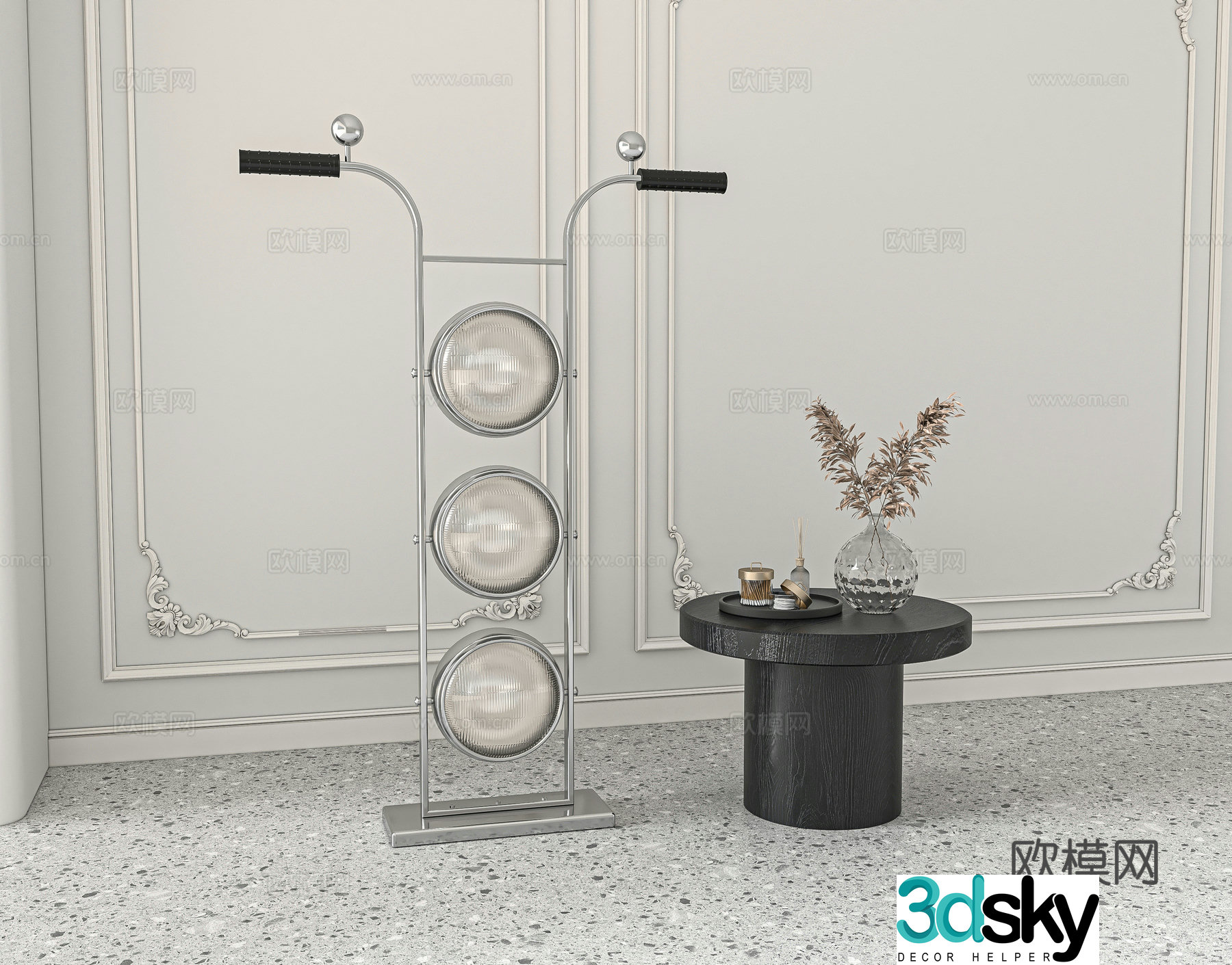 Retro medieval style floor lamp 3d model