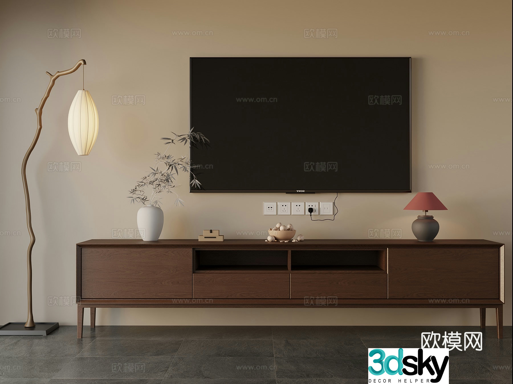 New Chinese TV cabinet 3D model