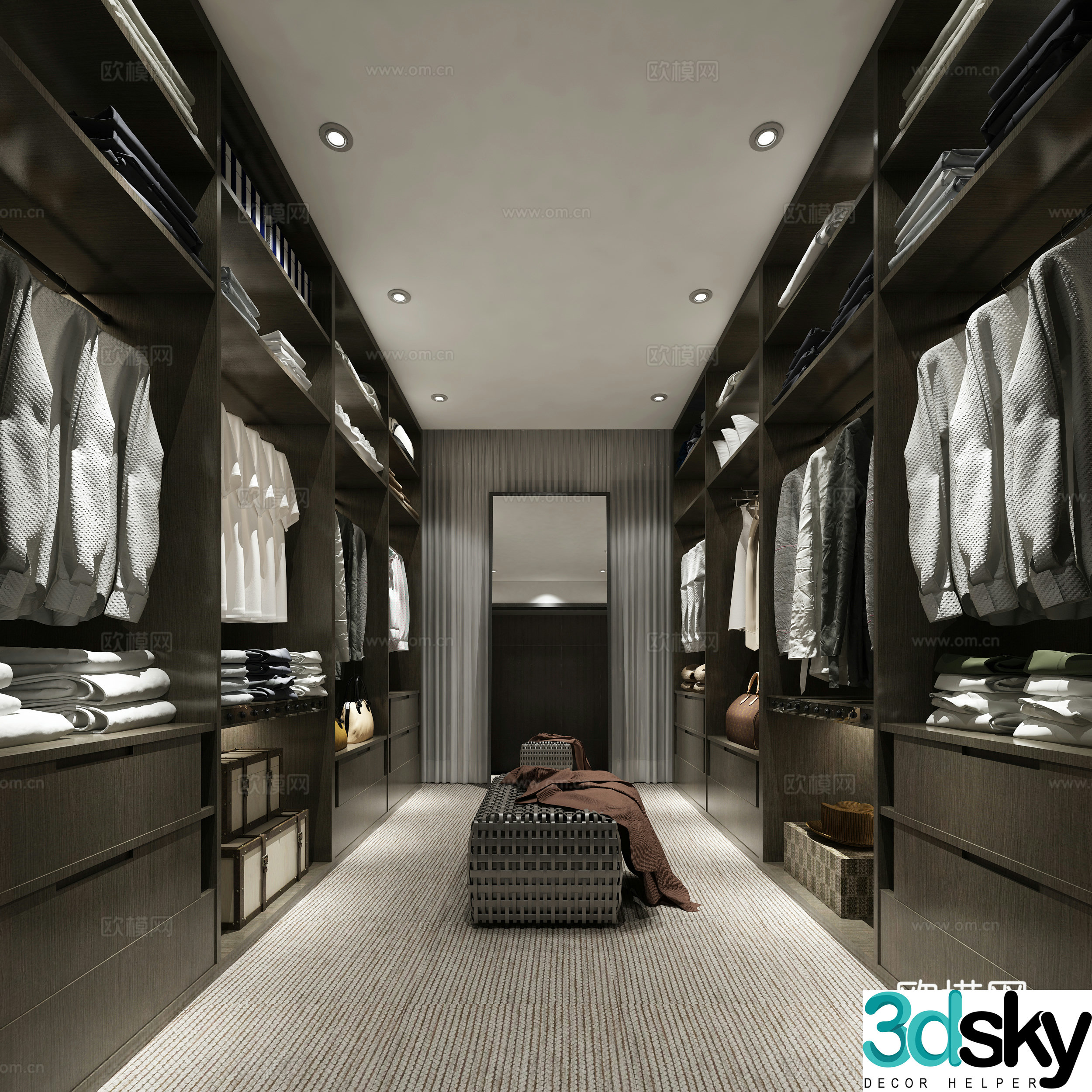 Modern cloakroom wardrobe 3d model
