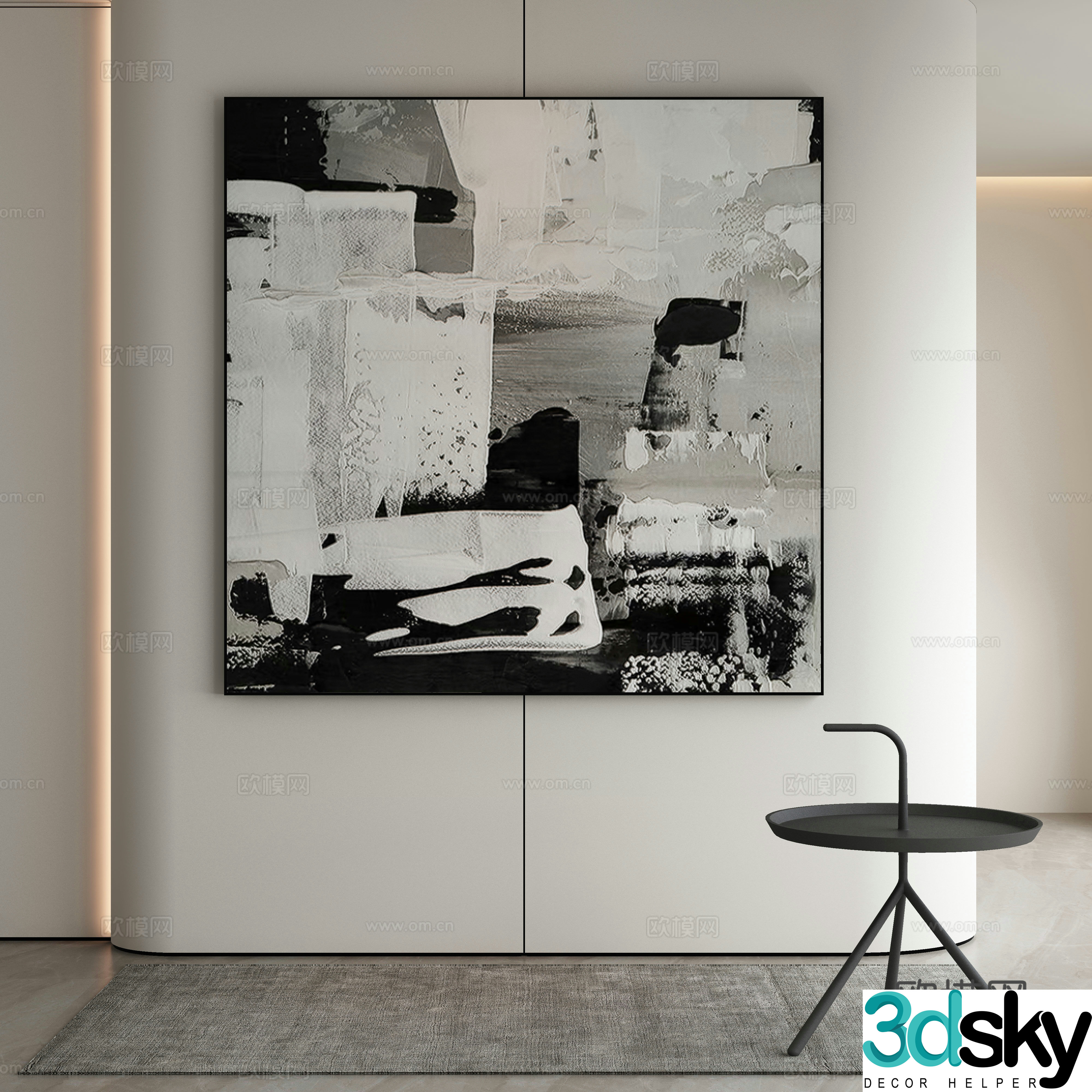 Modern Wasabi Hanging Painting Oil Painting 3D Model