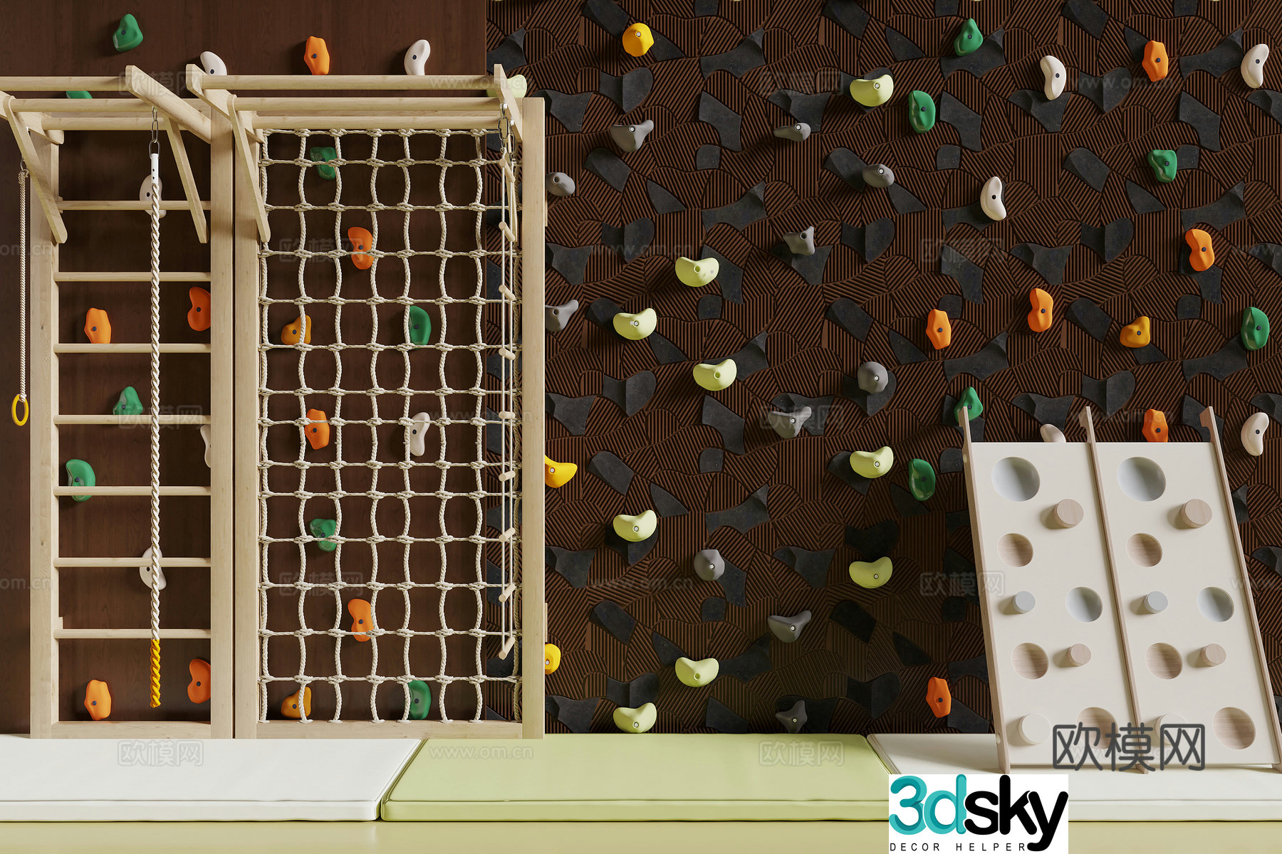 Modern climbing wall 3d model