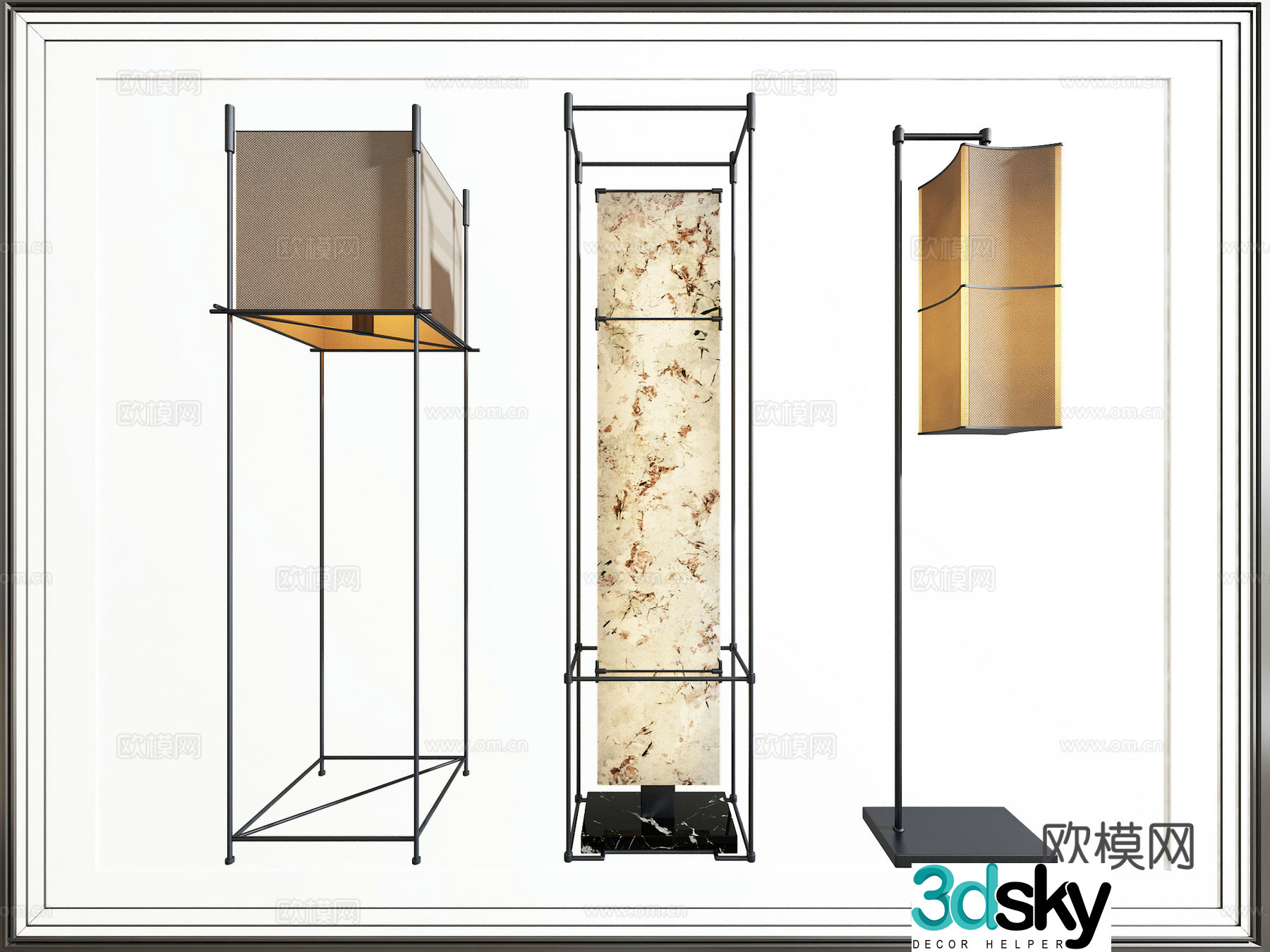 New Chinese floor lamp 3D model