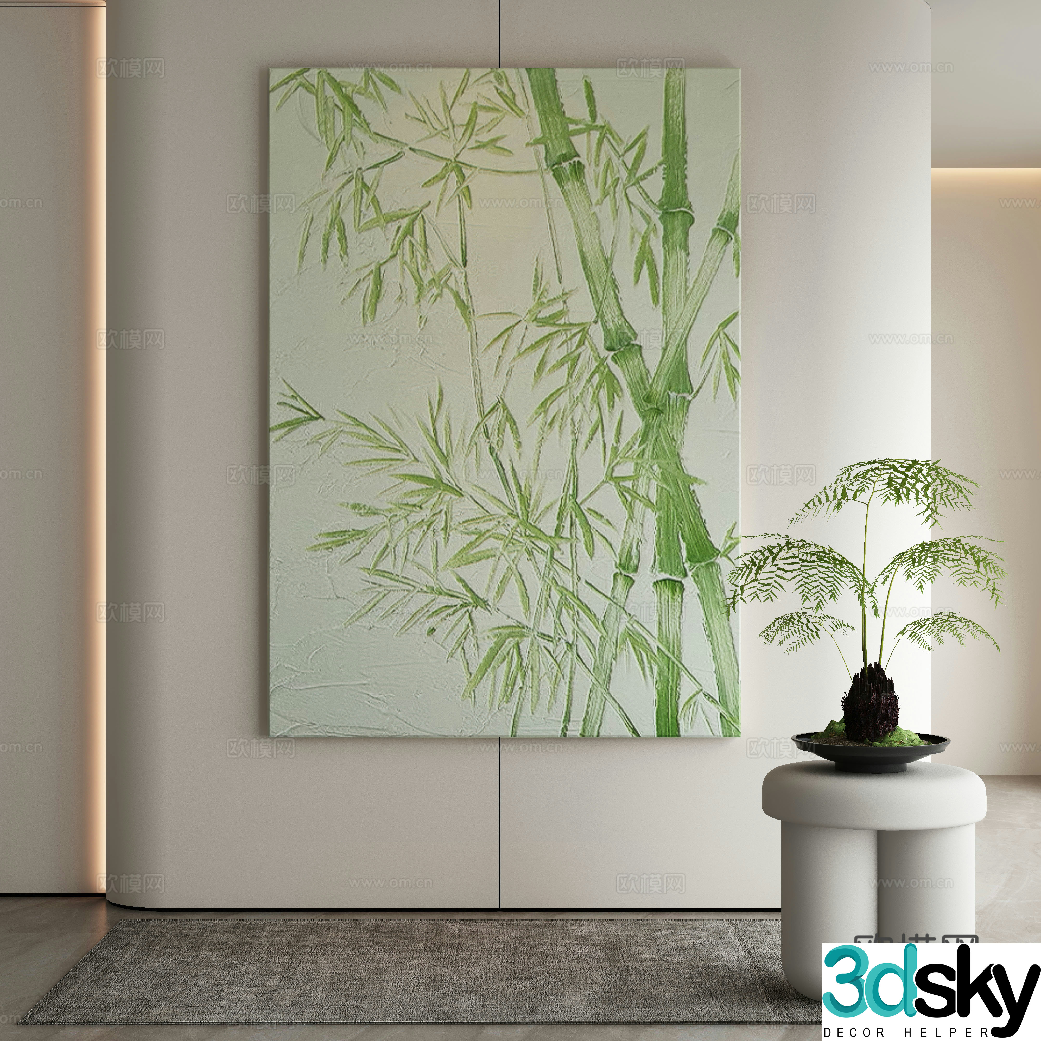 Modern Wasabi Hanging Painting Oil Painting 3D Model