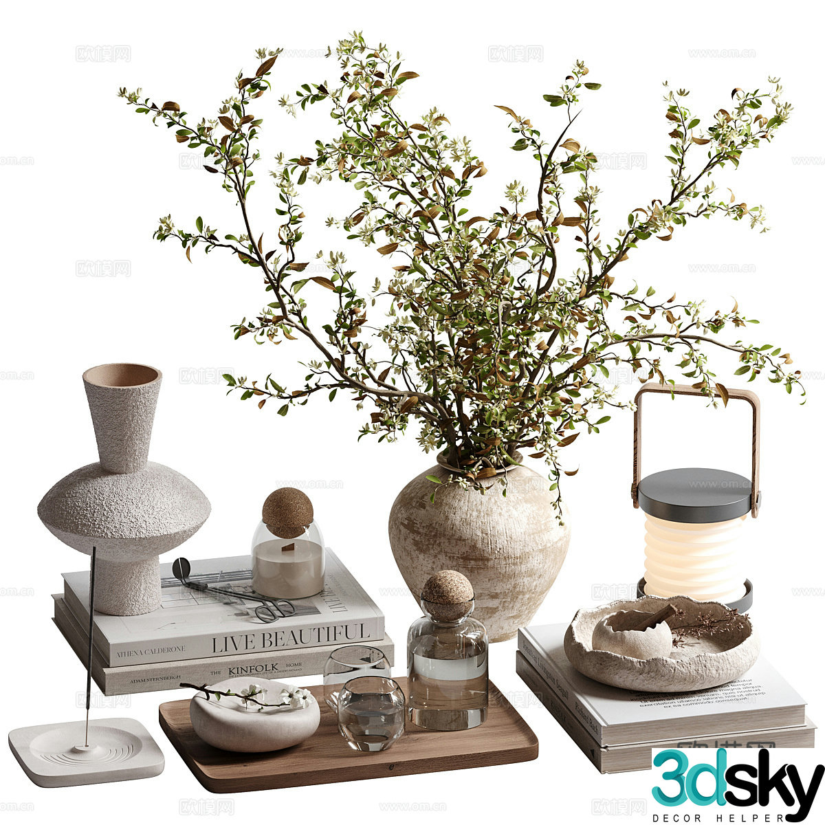New Chinese light luxury jewelry ornament combination 3D model