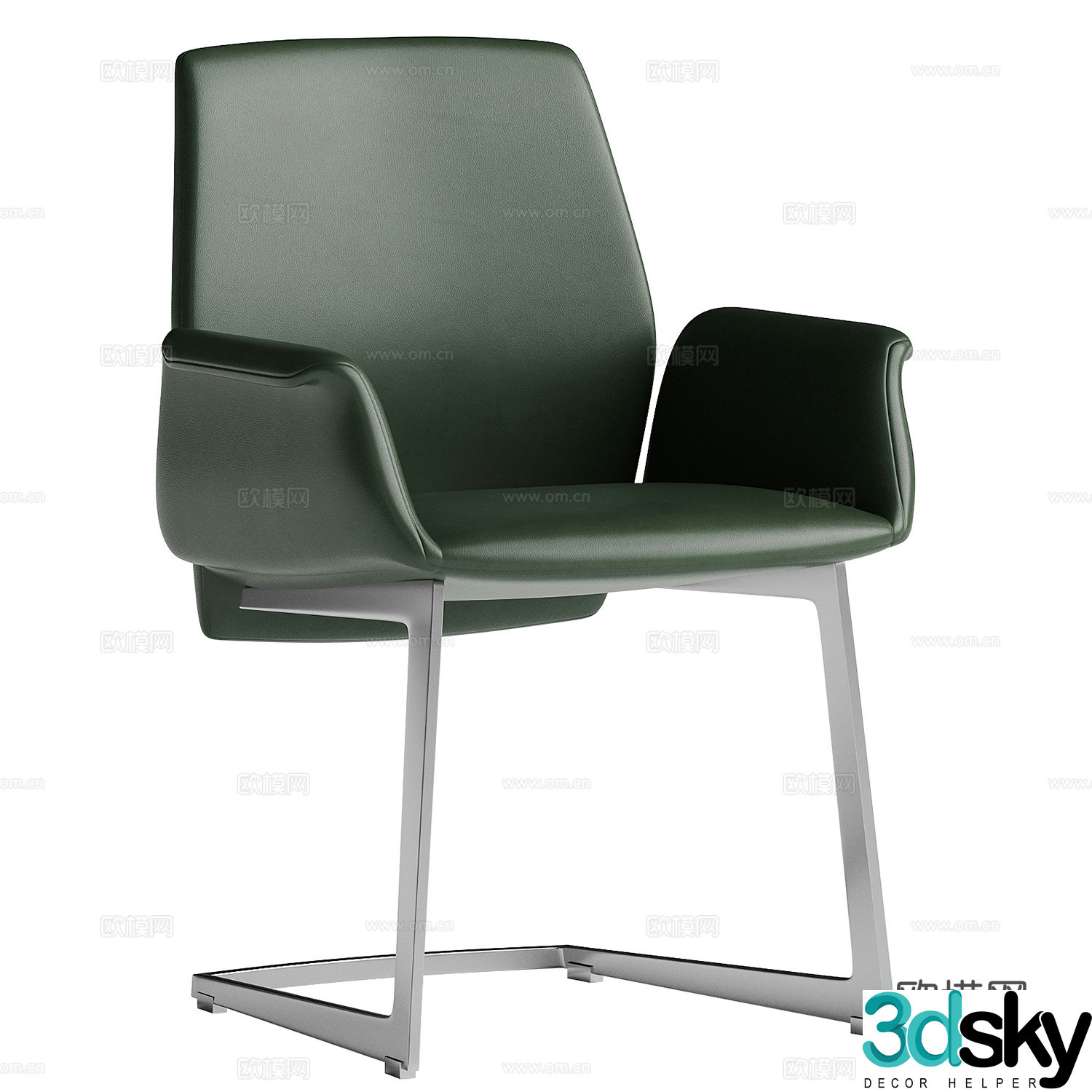Modern Italian leather single chair 3d model
