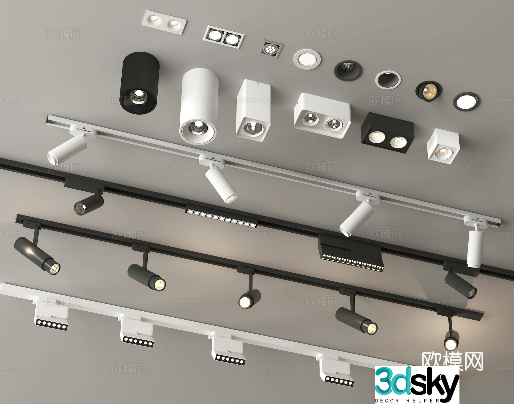 Spotlight Downlight Track Light Light Bar 3D Model