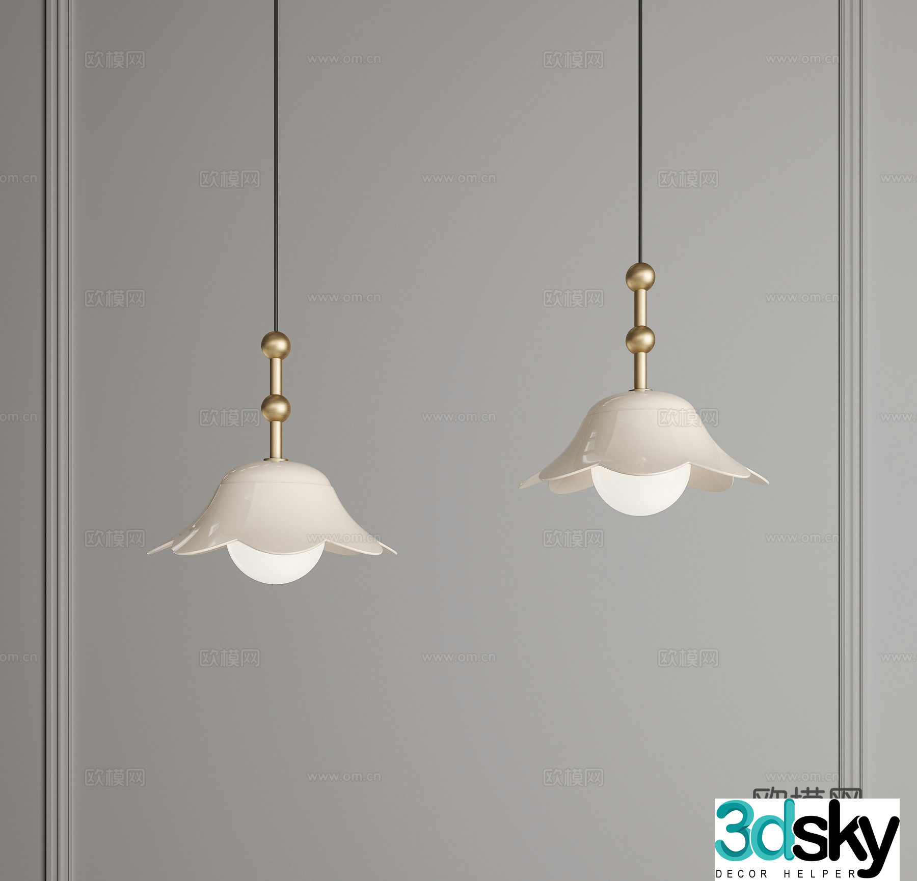 Middle-aged chandeliers cream-style chandeliers bar chandeliers restaurant chandeliers bedside chandeliers Nordic chandeliers 3D model