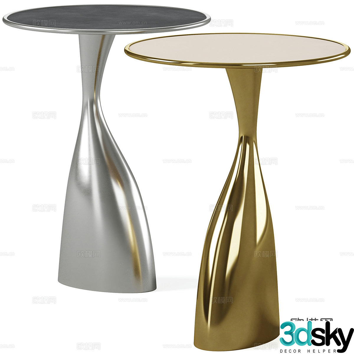 Modern light luxury metal round edge 3D model