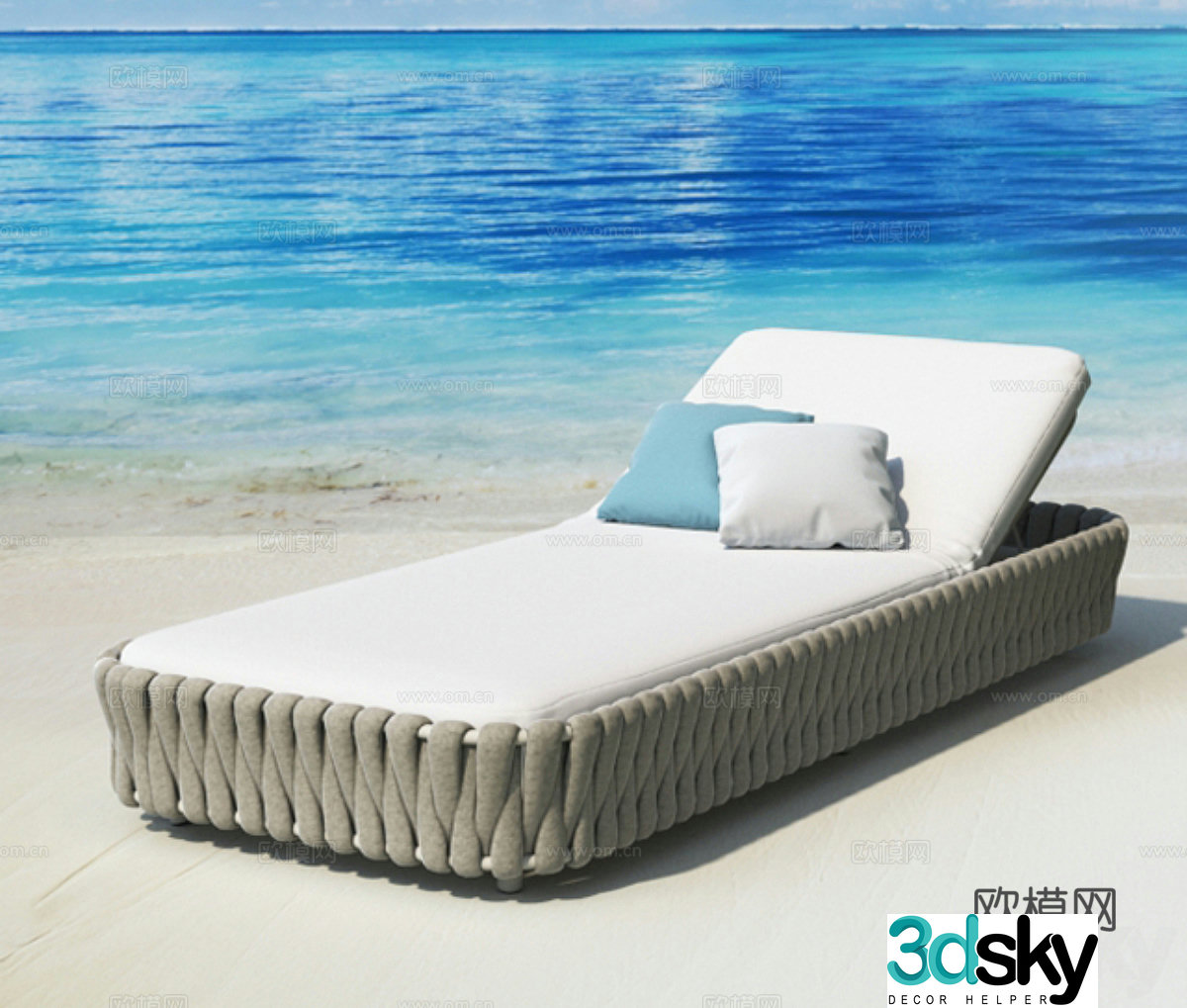 Outdoor recliner chairs beach recliner chairs 3d model