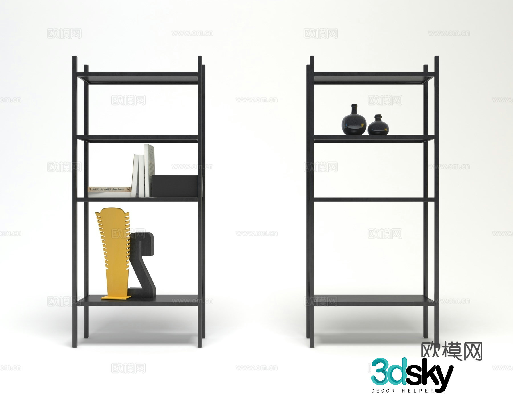 Modern minimalist metal shelf 3D model