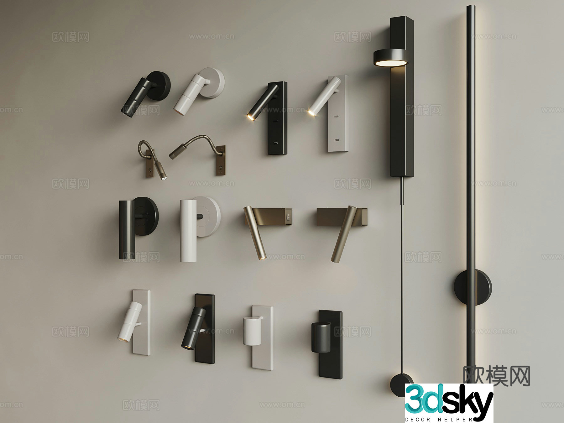 Modern wall lamp reading lamp 3d model
