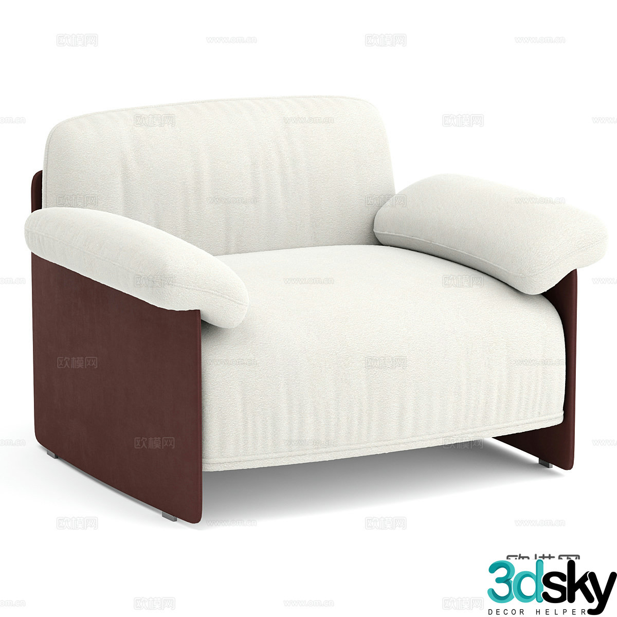 Modern Italian fabric sofa chair 3d model