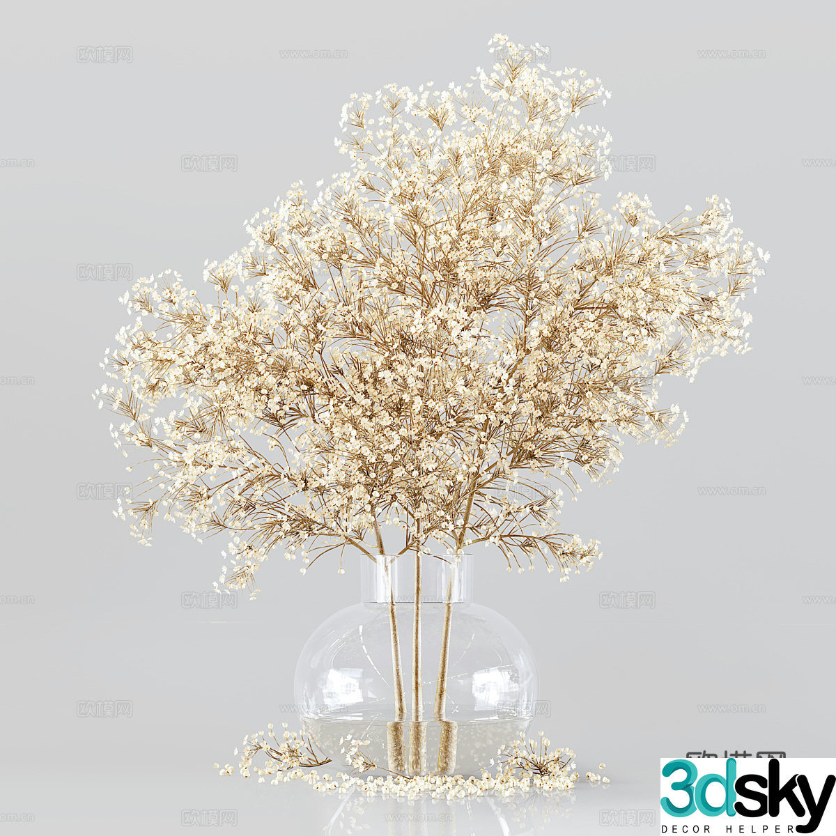 Modern Italian vase floral art 3d model