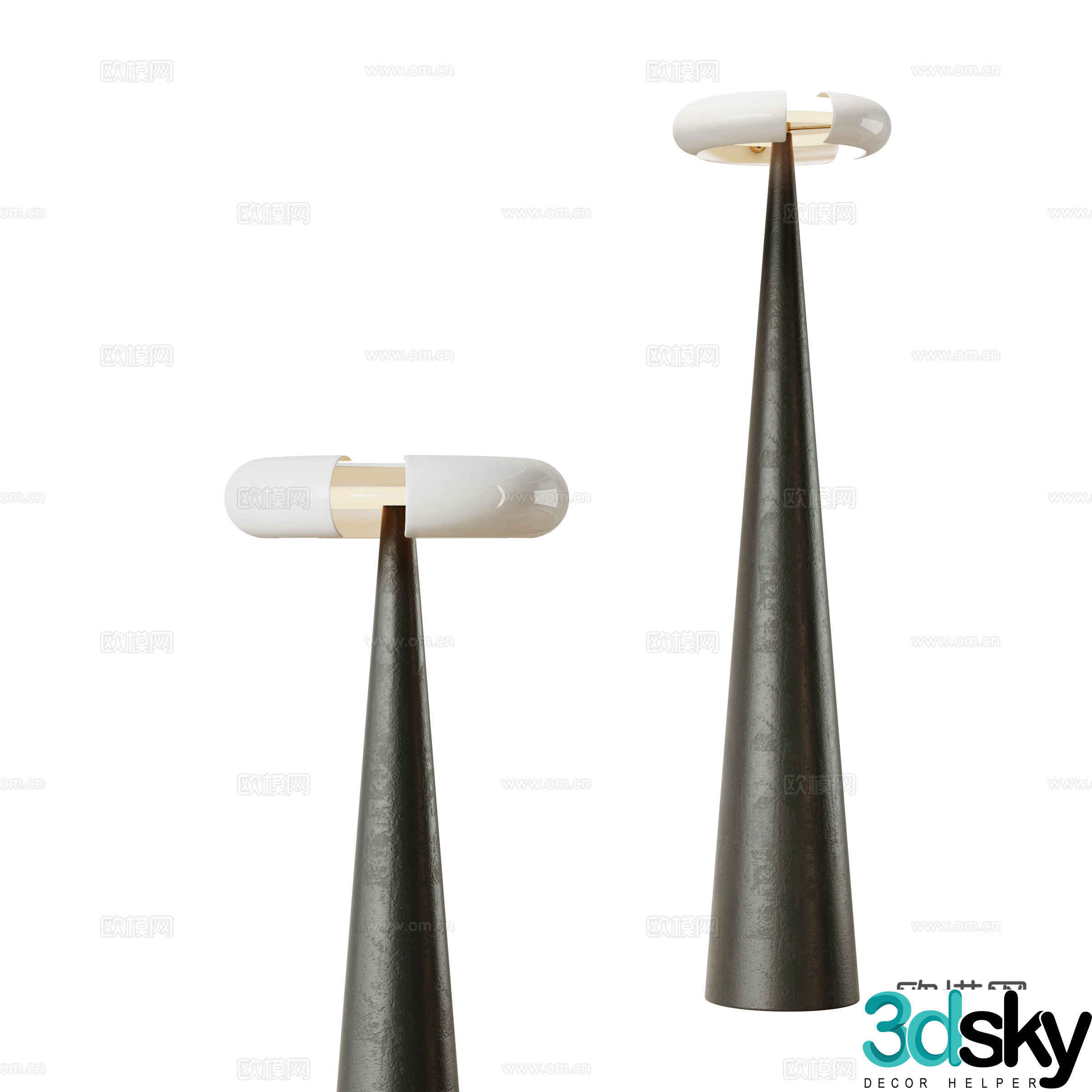 Middle-aged floor lamp 3d model