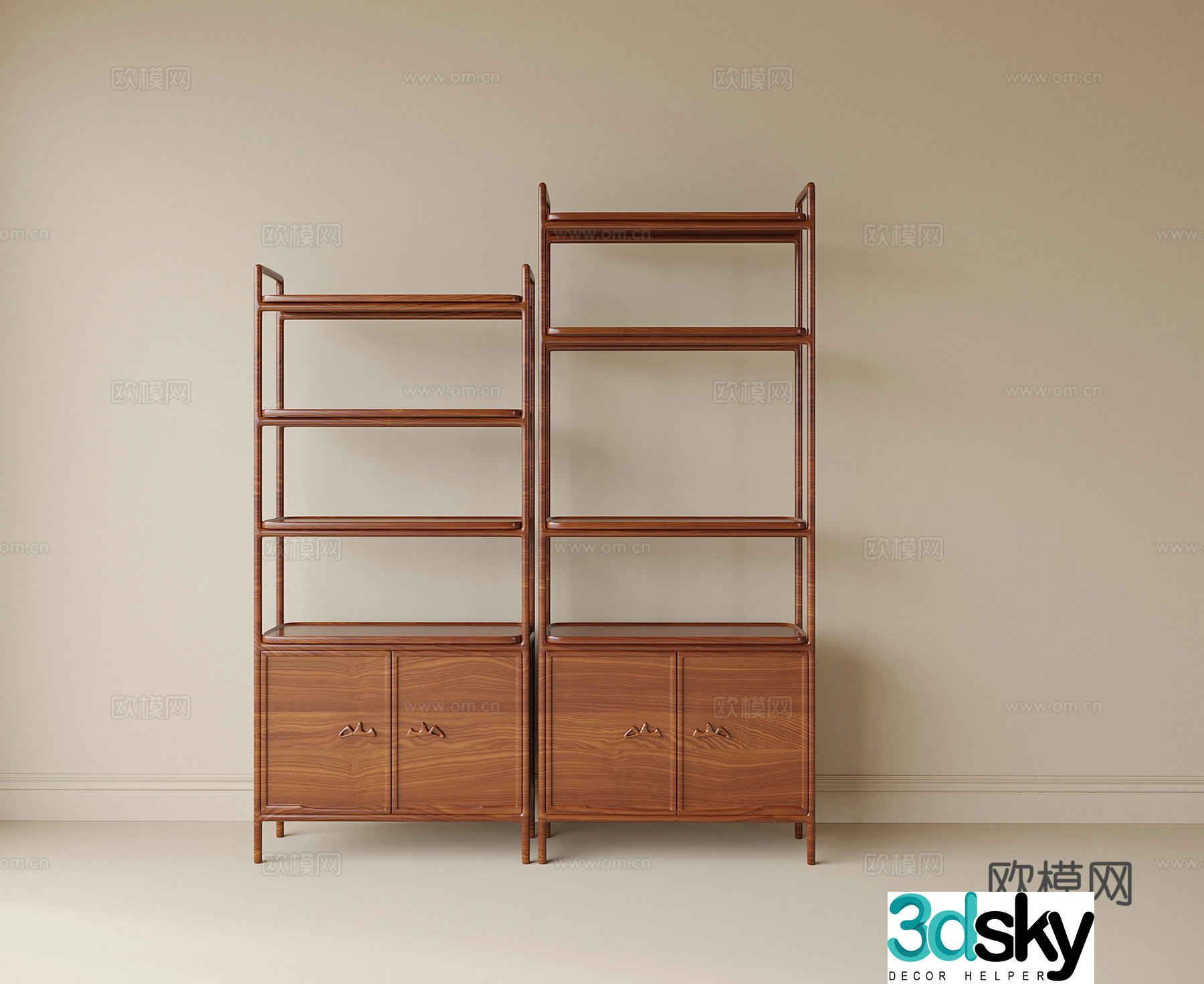 Modern Bo Gu shelf Shelf Bookshelf 3D model