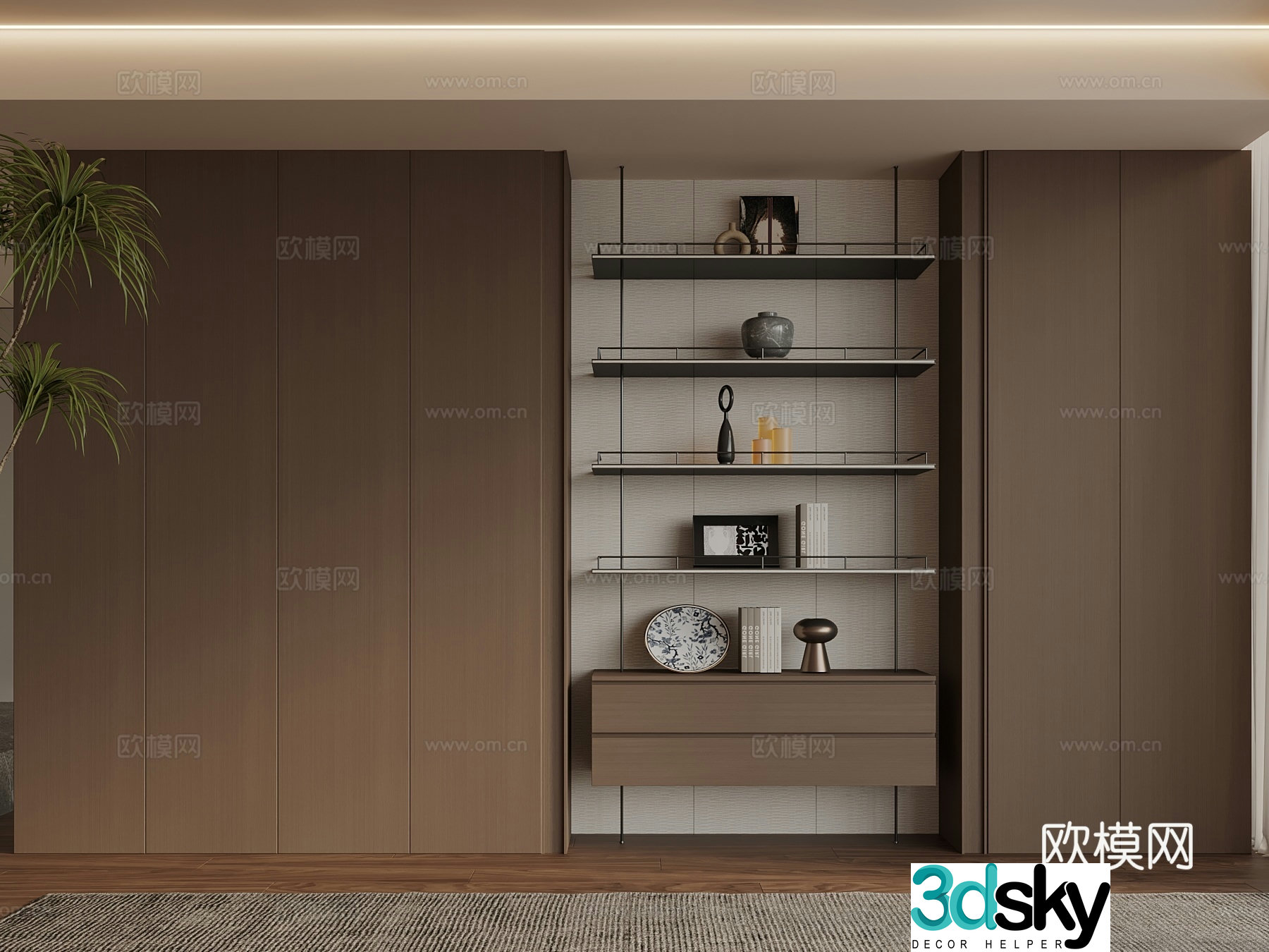 Modern bookcase 3d model