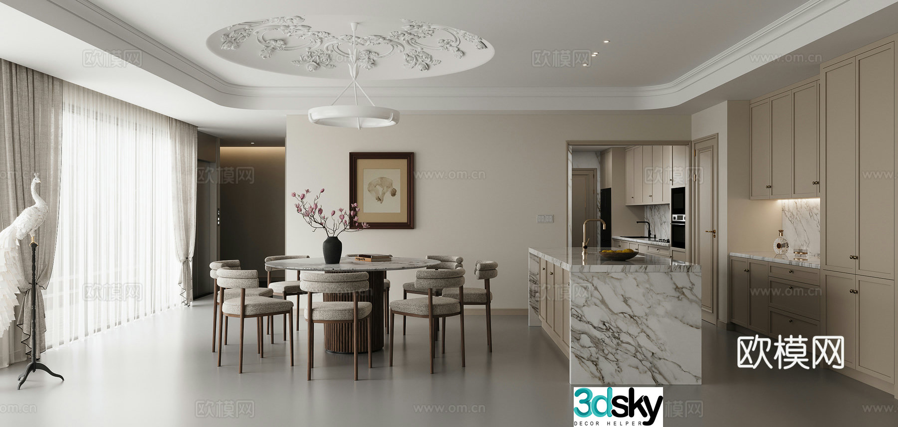 Modern French Restaurant 3D Model