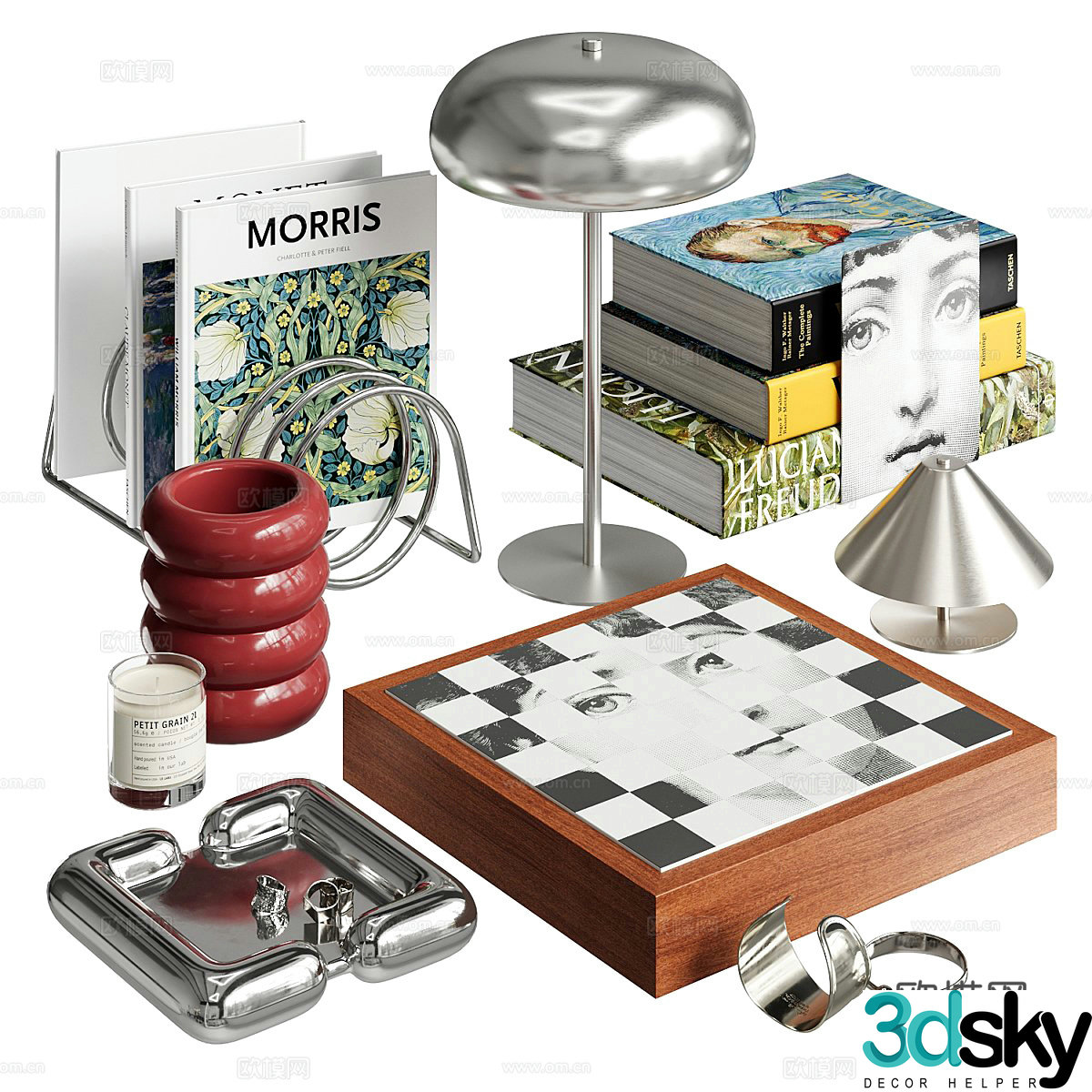Modern decorative ornament combination Middle ornament jewelry book 3d model