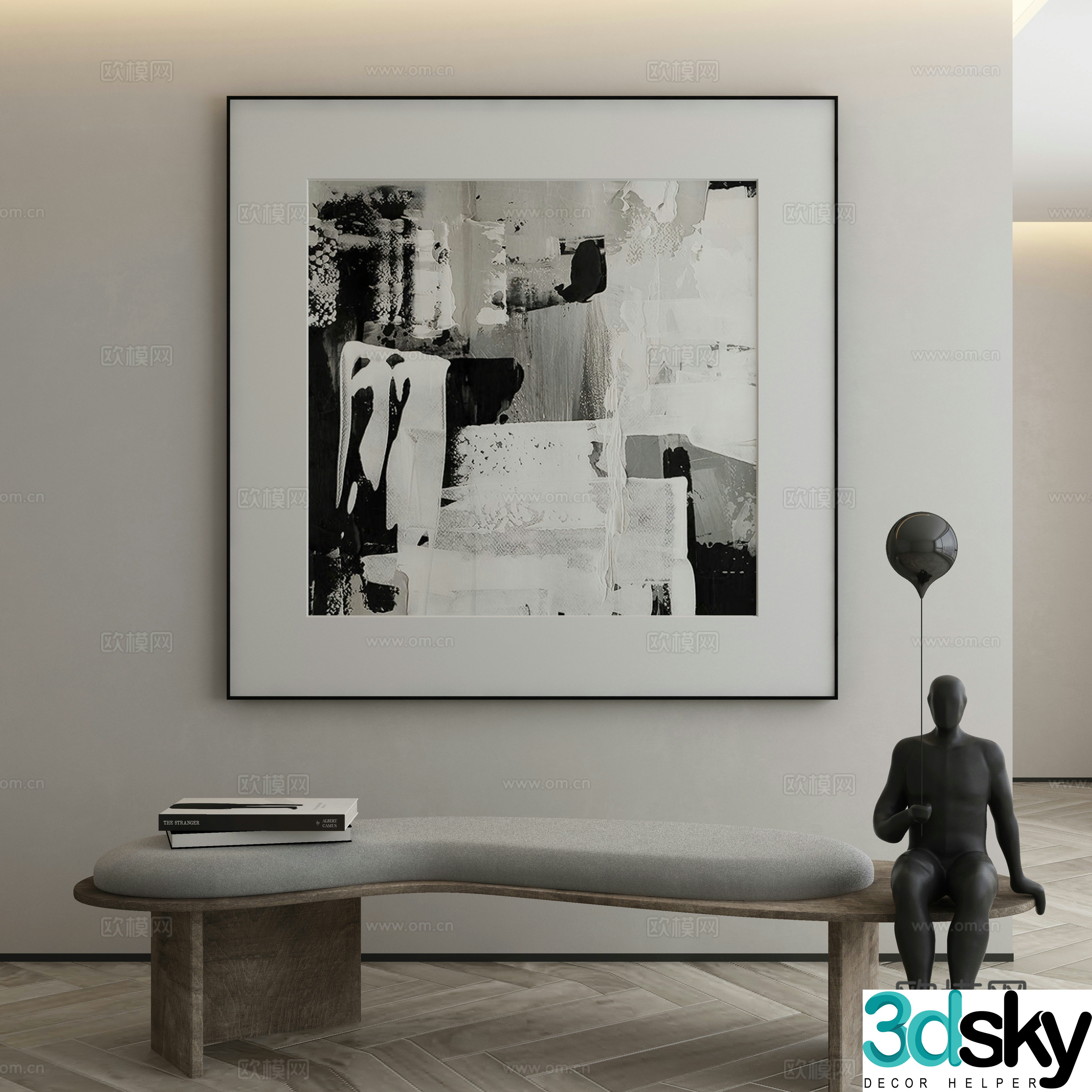 Modern Wasabi Hanging Painting Oil Painting 3D Model